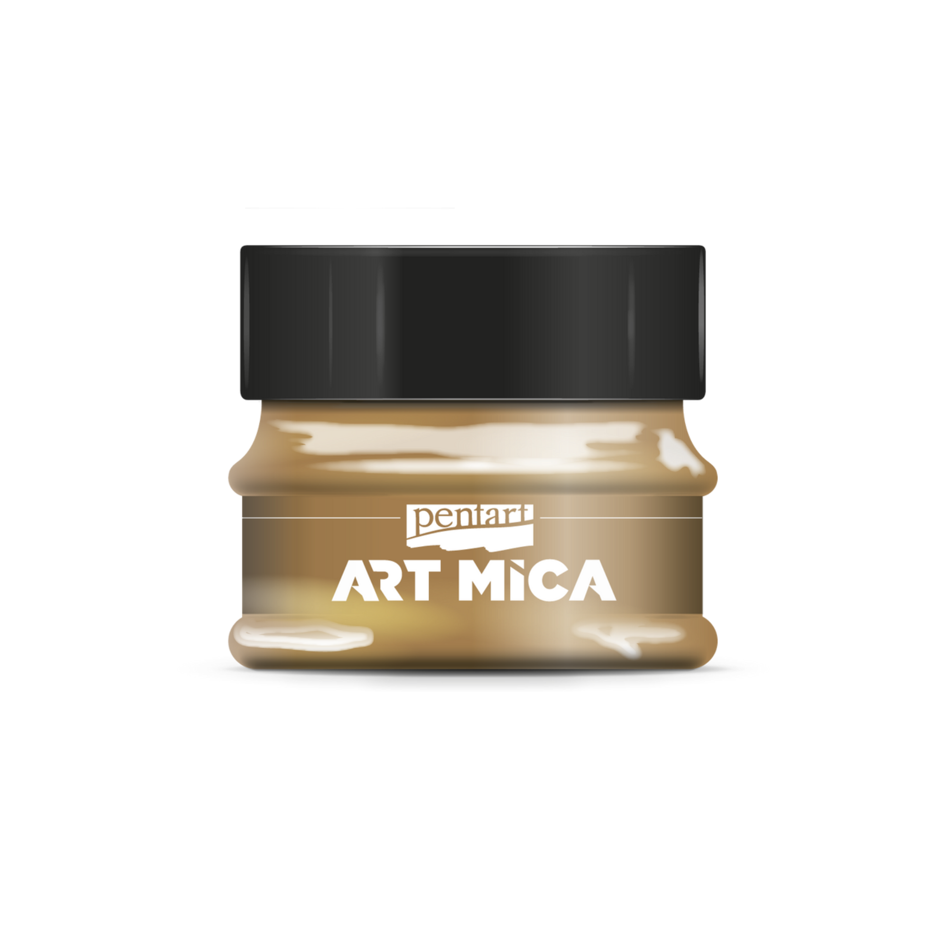 Jar of Pentart Art Mica powder on a white background