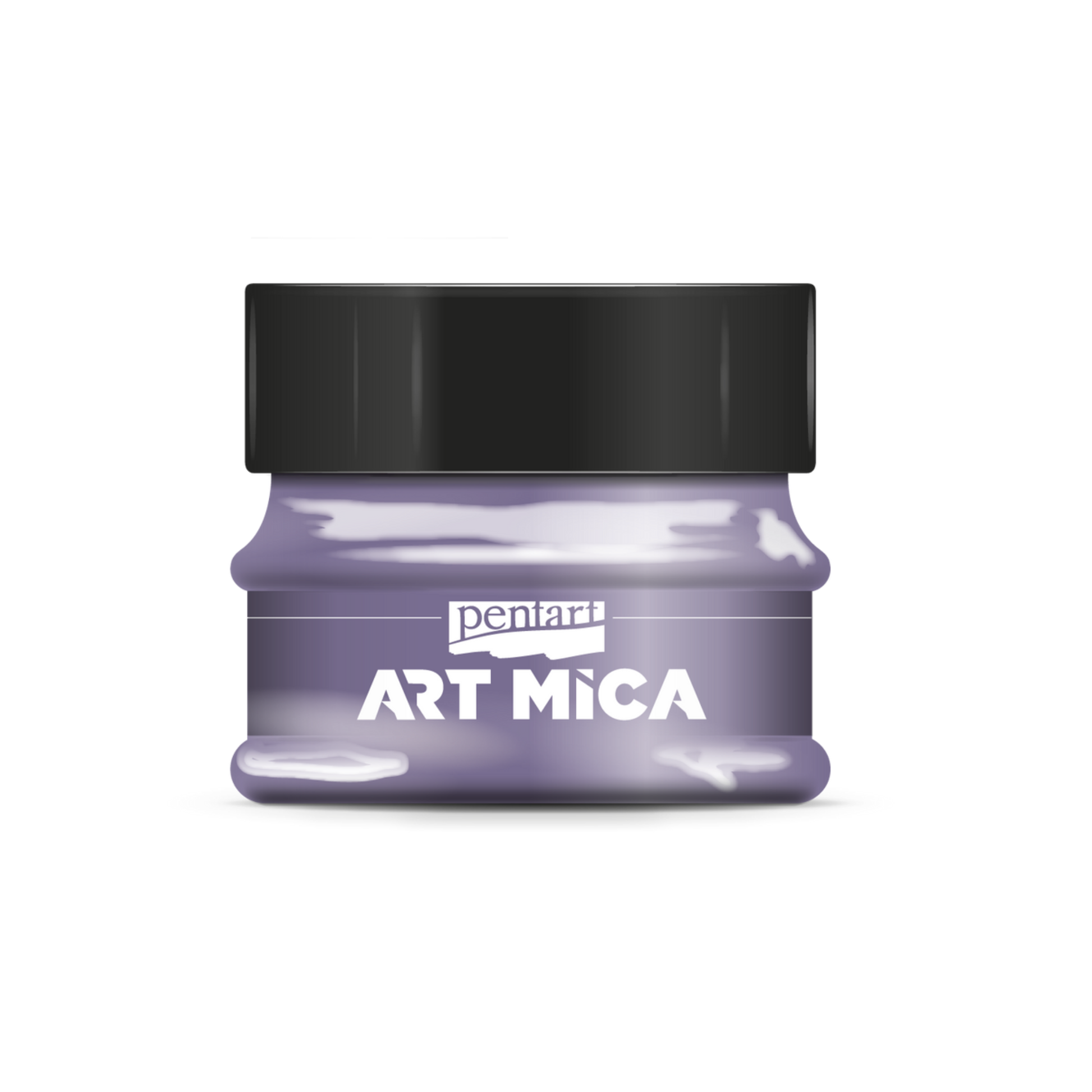 Jar of Pentart Art Mica powder on a white background