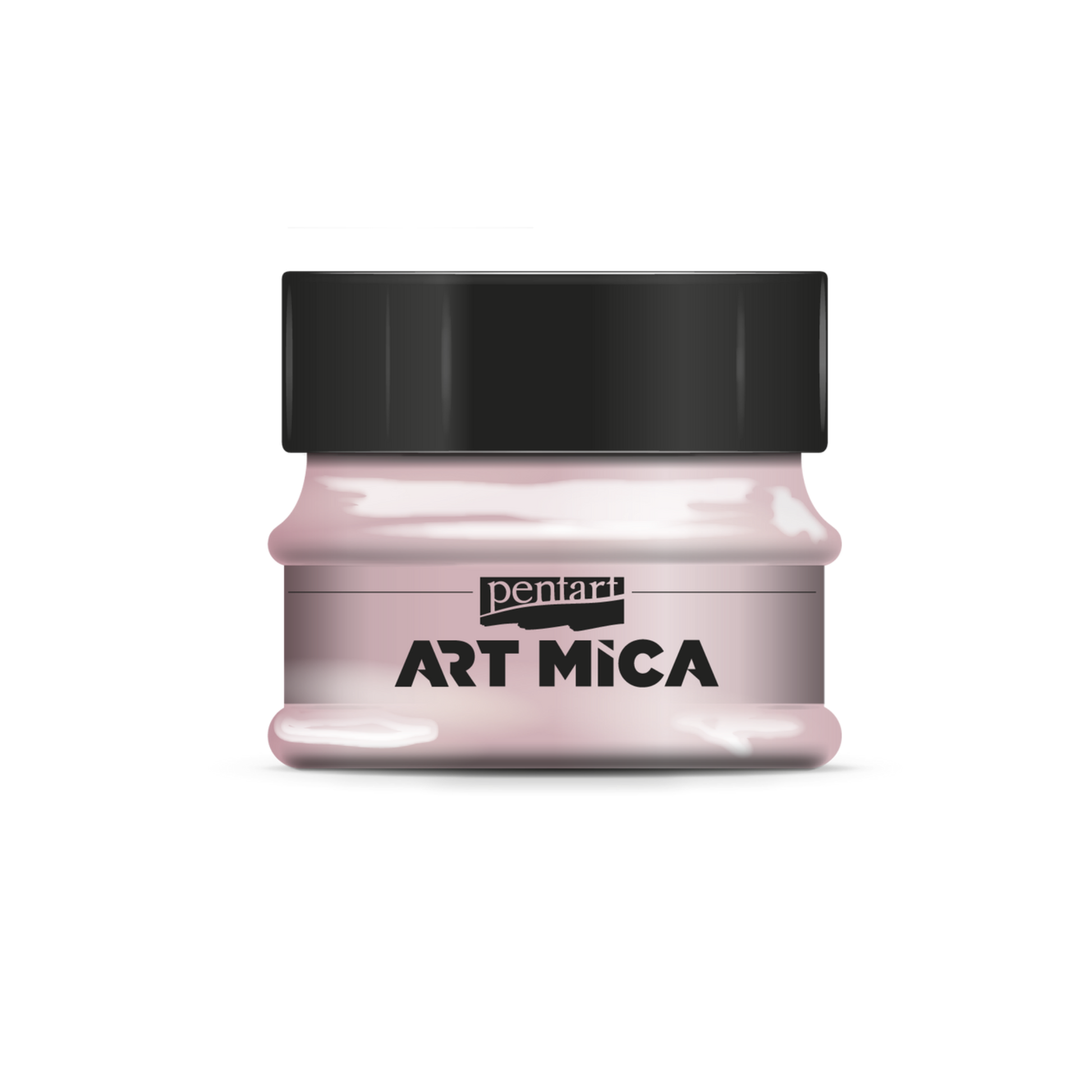 Jar of Pentart Art Mica powder on a white background
