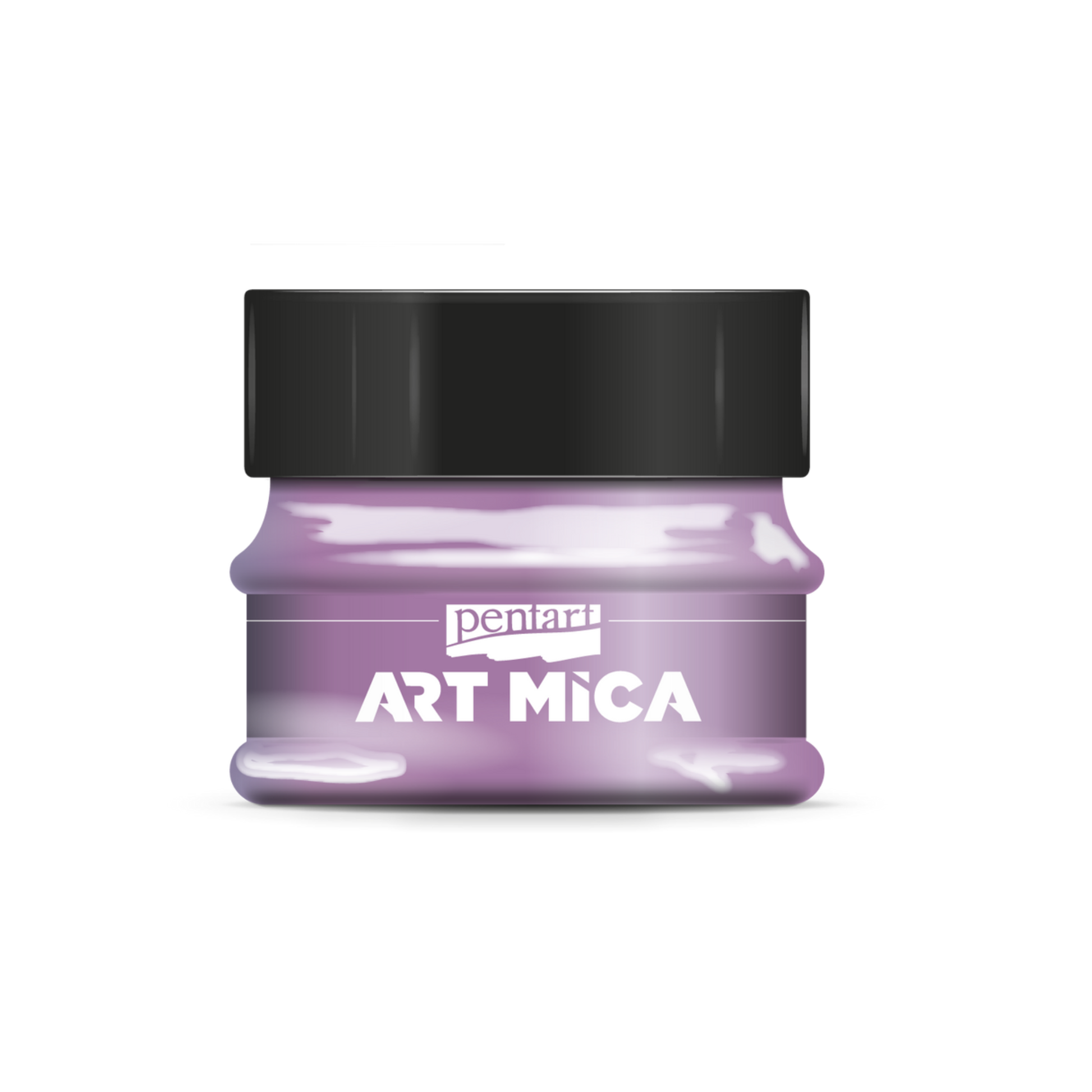 Jar of Pentart Art Mica powder on a white background