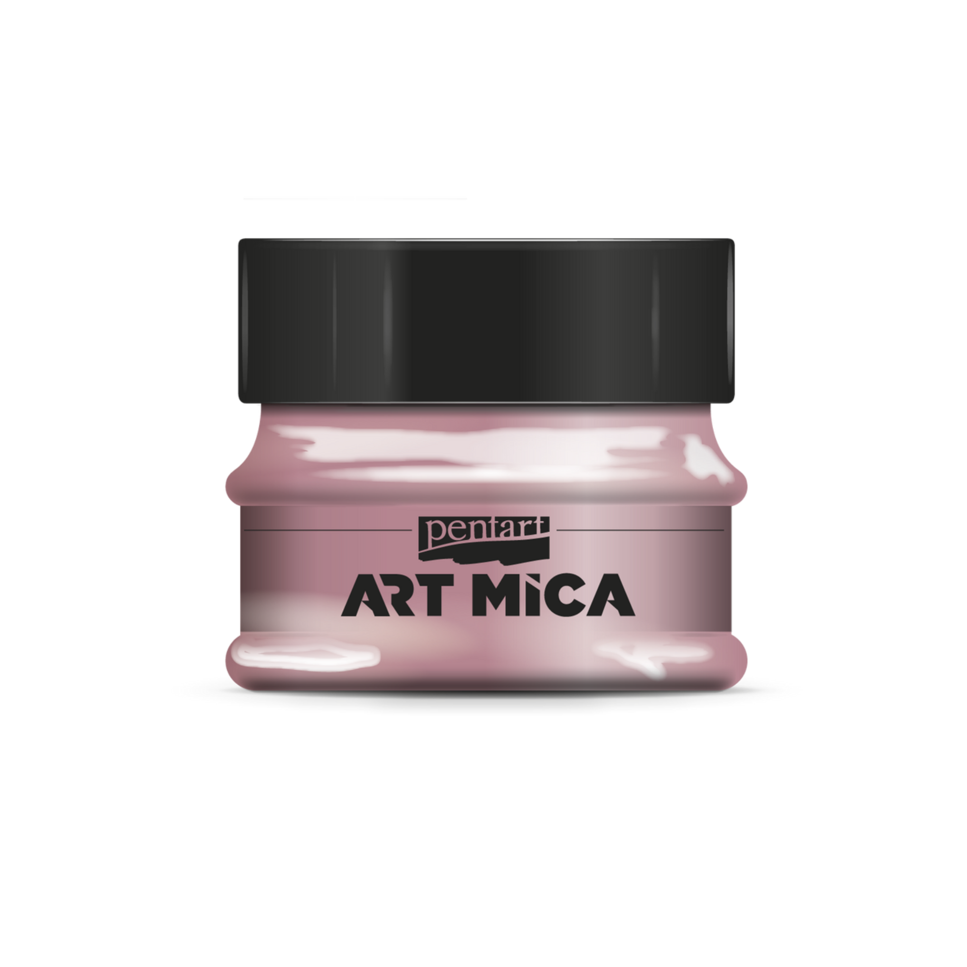 Jar of Pentart Art Mica powder on a white background