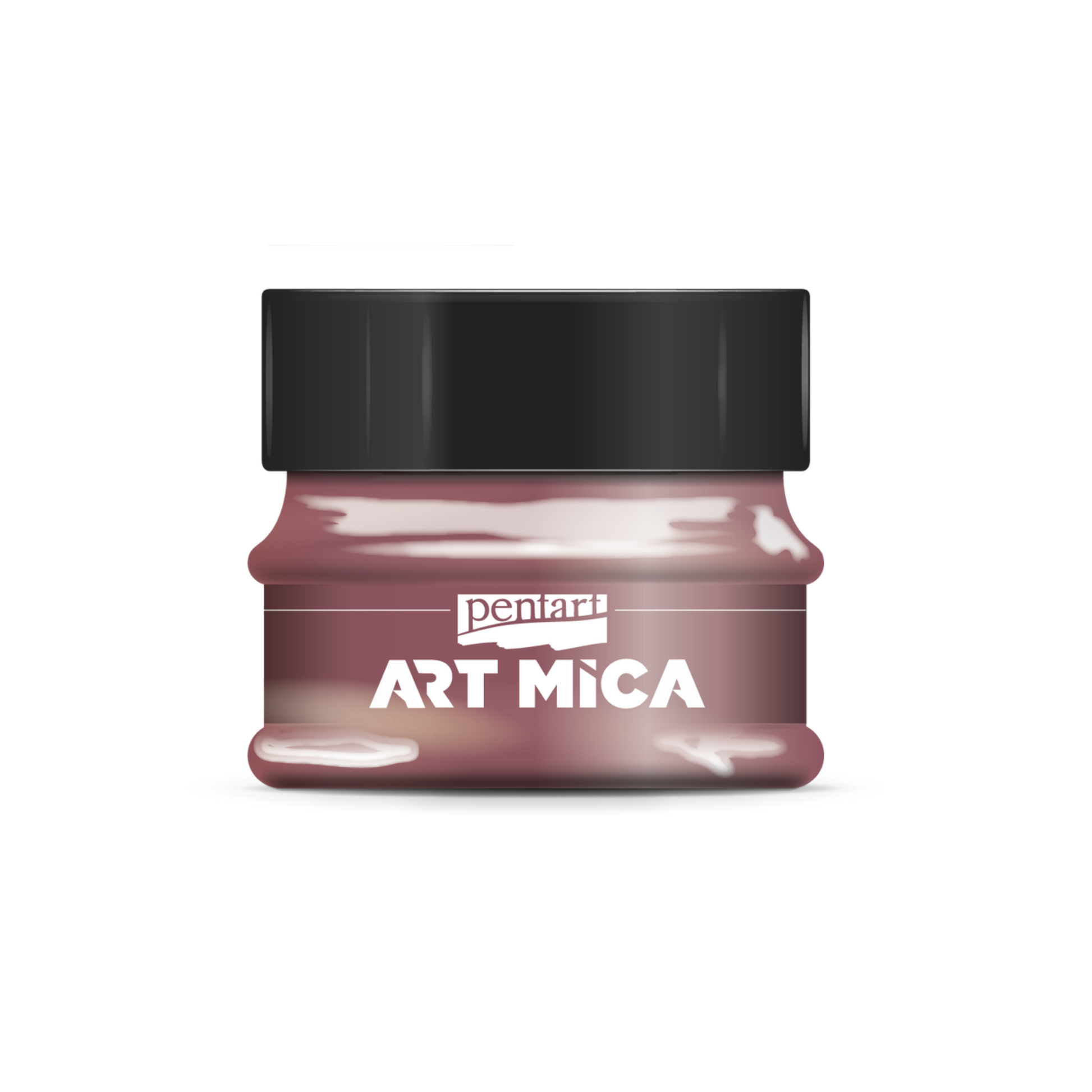 Jar of Pentart Art Mica powder on a white background