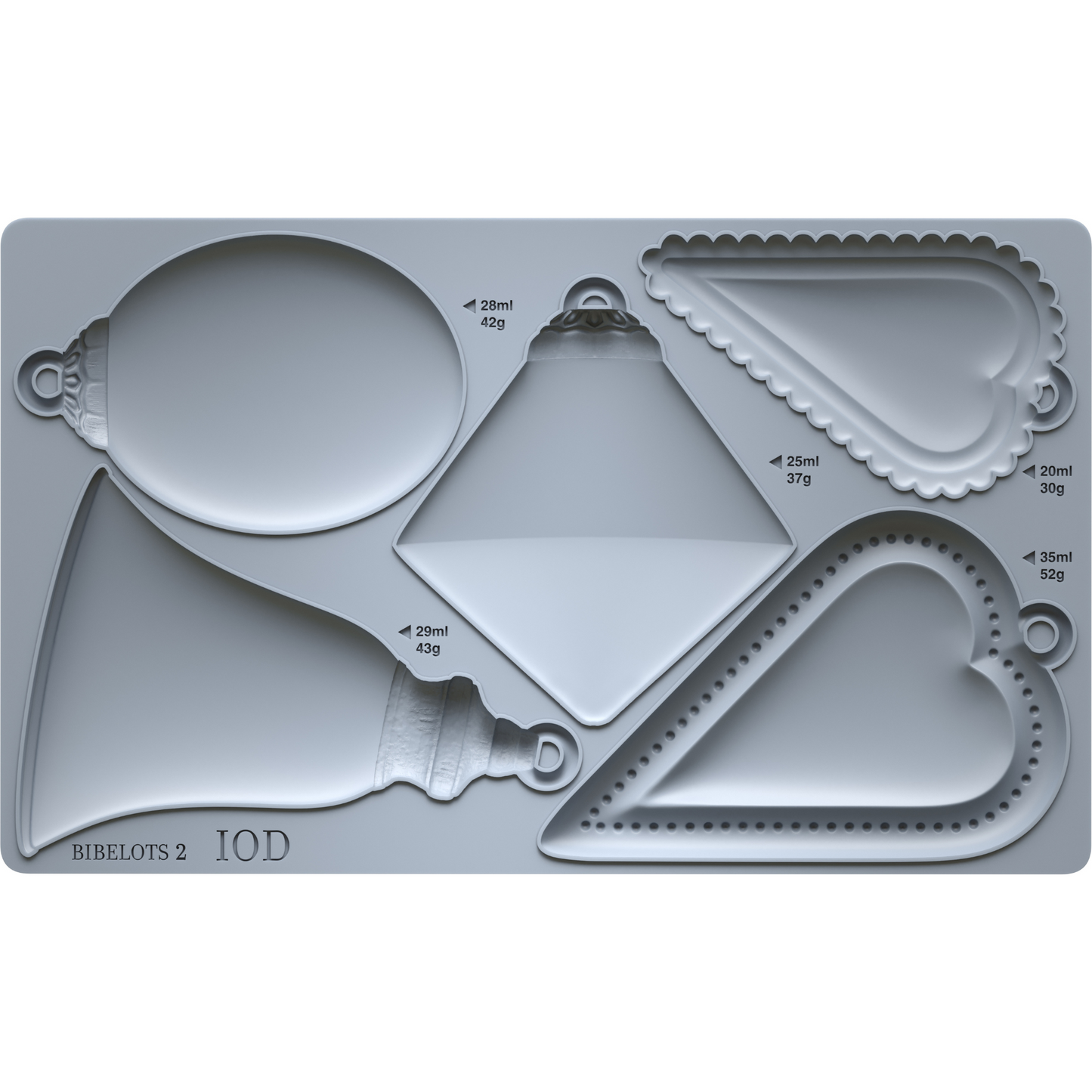 "Bibelots 2" IOD Mould by Iron Orchid Designs. Silicone mold with various geometric ornament shapes. Available at Milton's Daughter.