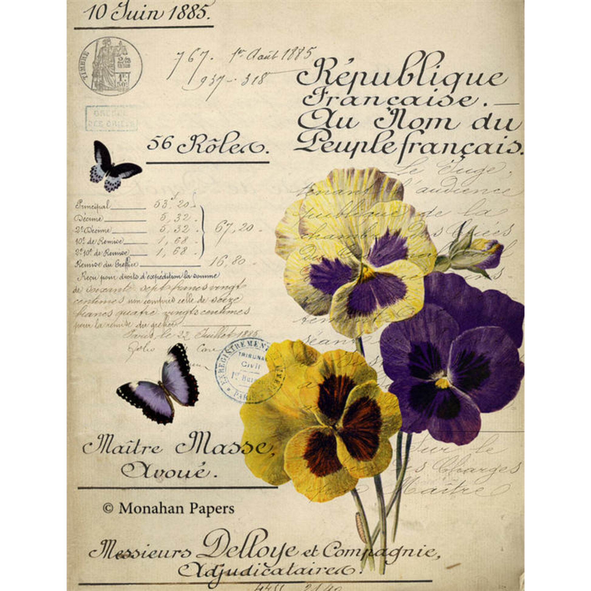 "Botanical 64" 24 lb decoupage paper by Monahan Papers. Available at Milton's Daughter.