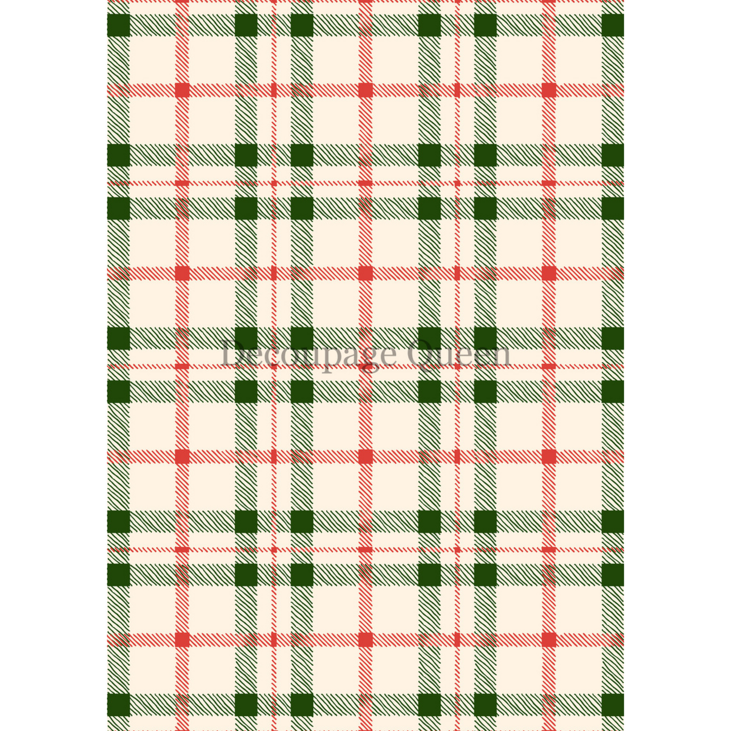 "Christmas Plaid Checks" decoupage rice paper by Decoupage Queen. Available at Milton's Daughter.