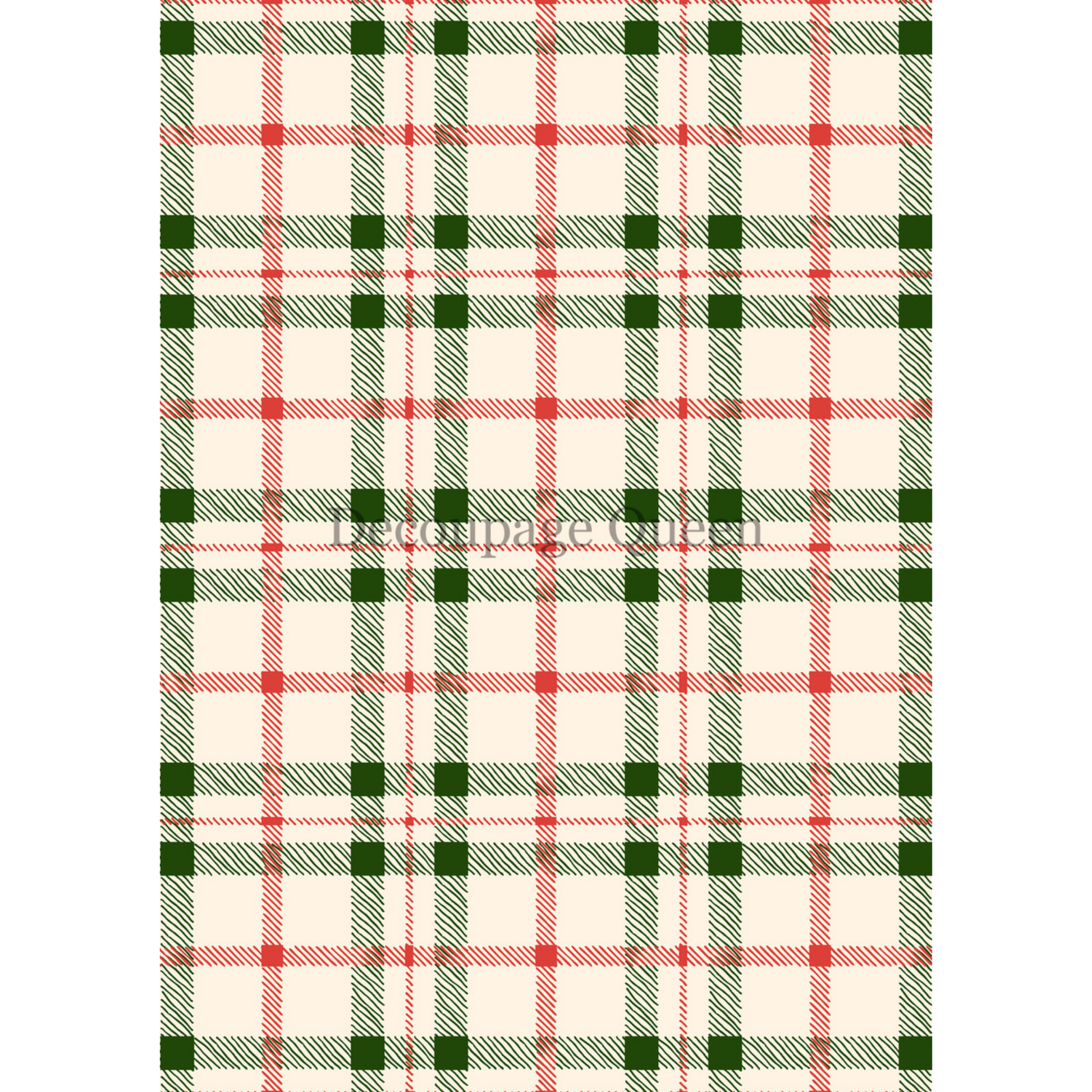 "Christmas Plaid Checks" decoupage rice paper by Decoupage Queen. Available at Milton's Daughter.