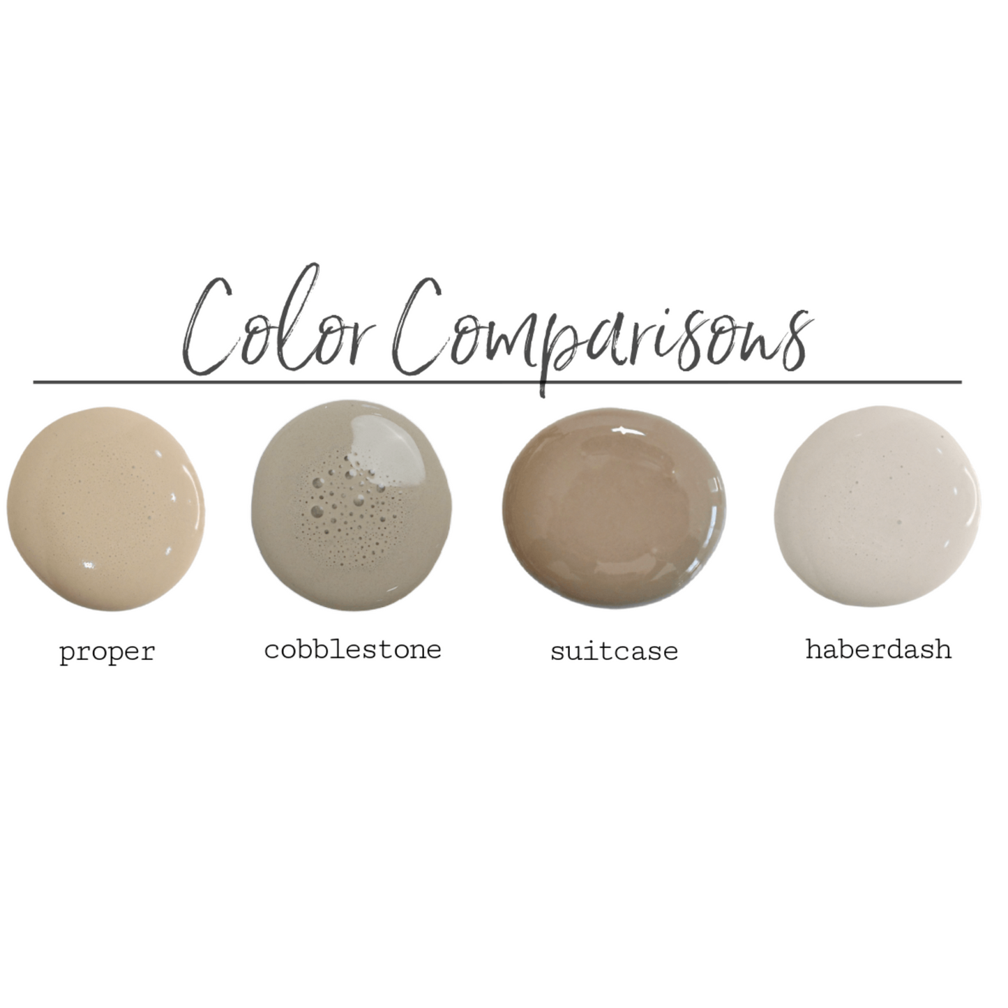 "Cobblestone" Bespoke Collection by Sweet Pickins Milk Paint. Color curated by Jami Ray Vintage. Color comparison against similar sweet pickins milk paint colors. Available at Milton's Daughter.