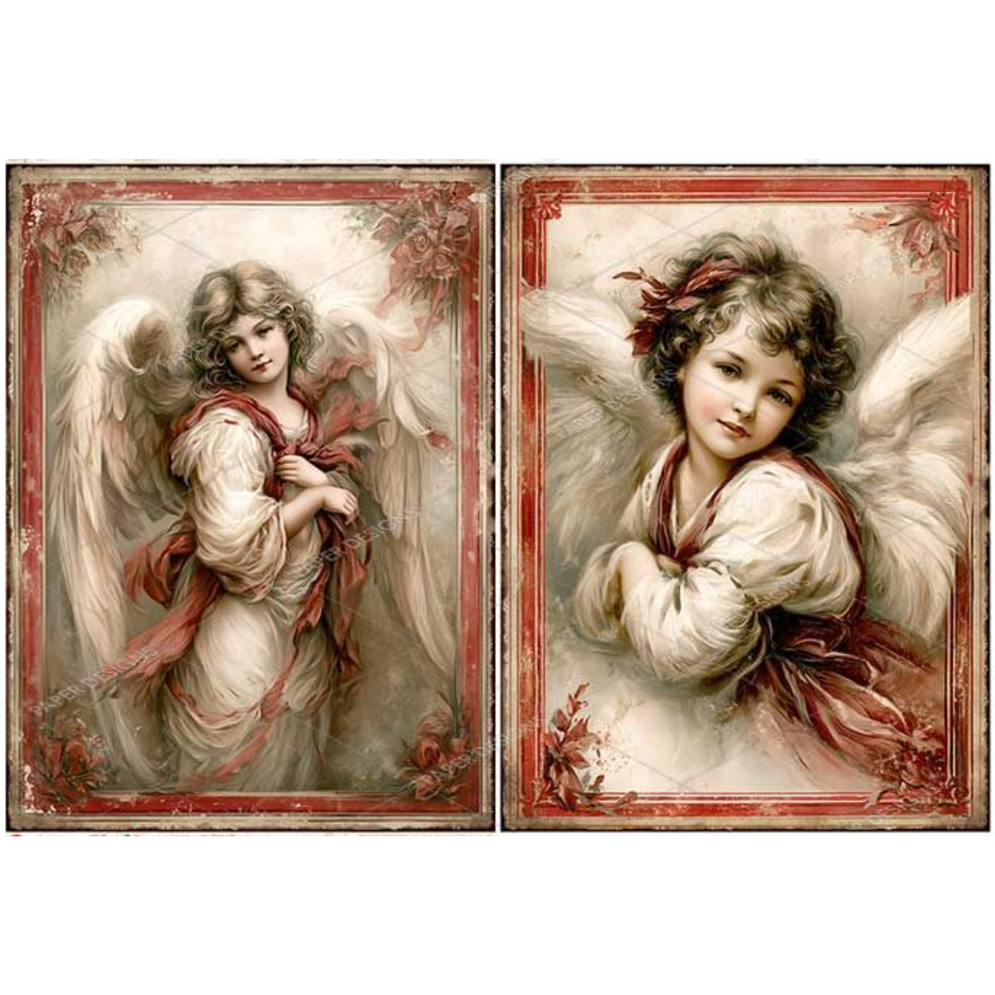 Twin Angels In Red