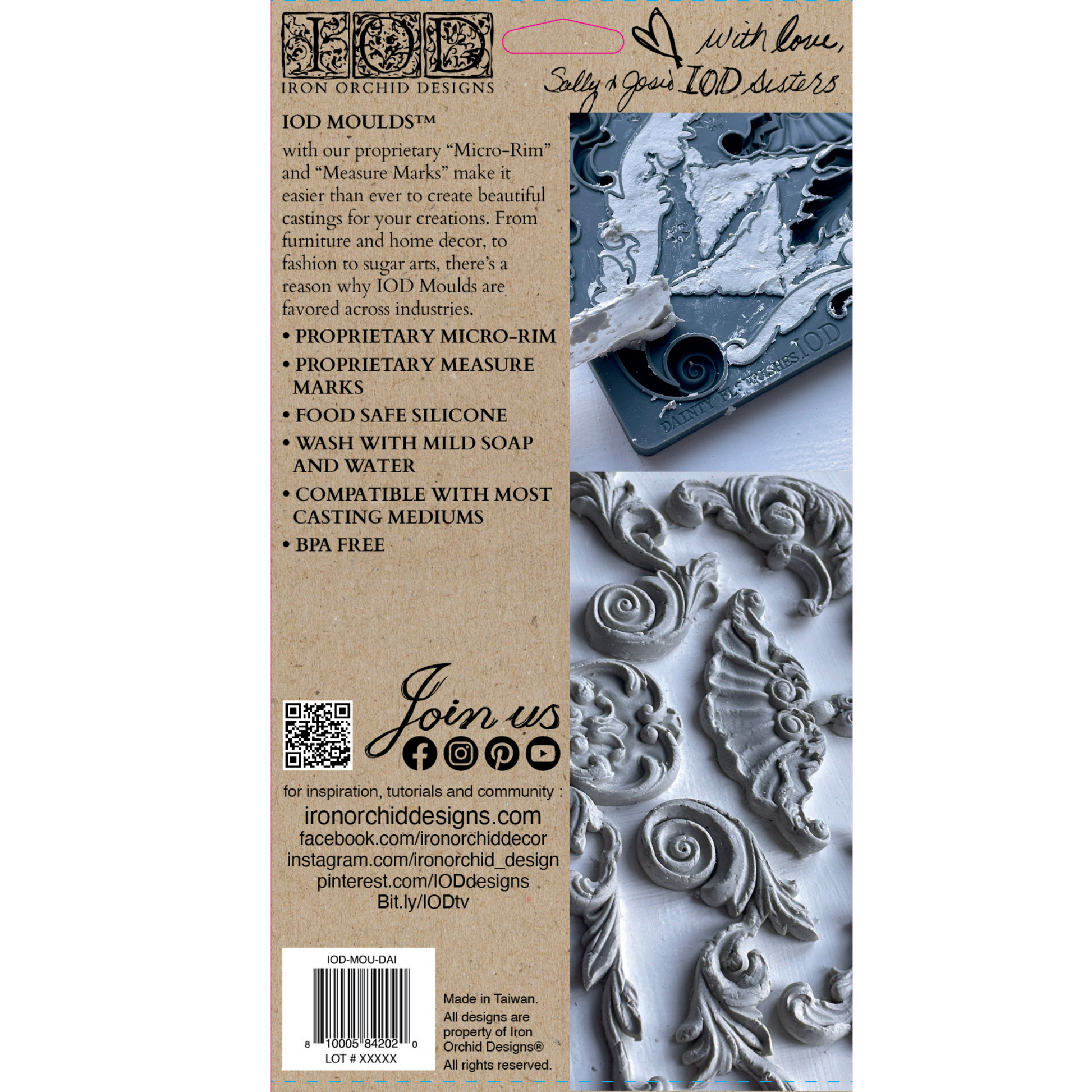 "Dainty Flourishes" IOD silicone mould by Iron Orchid Designs-back cover.  Available at Milton's Daughter.