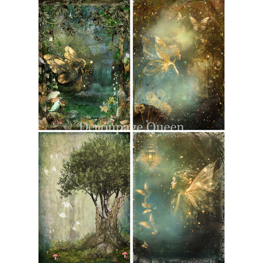 "Enchanted 4 Pack" decoupage rice paper by Decoupage Queen. Available at Milton's Daughter.