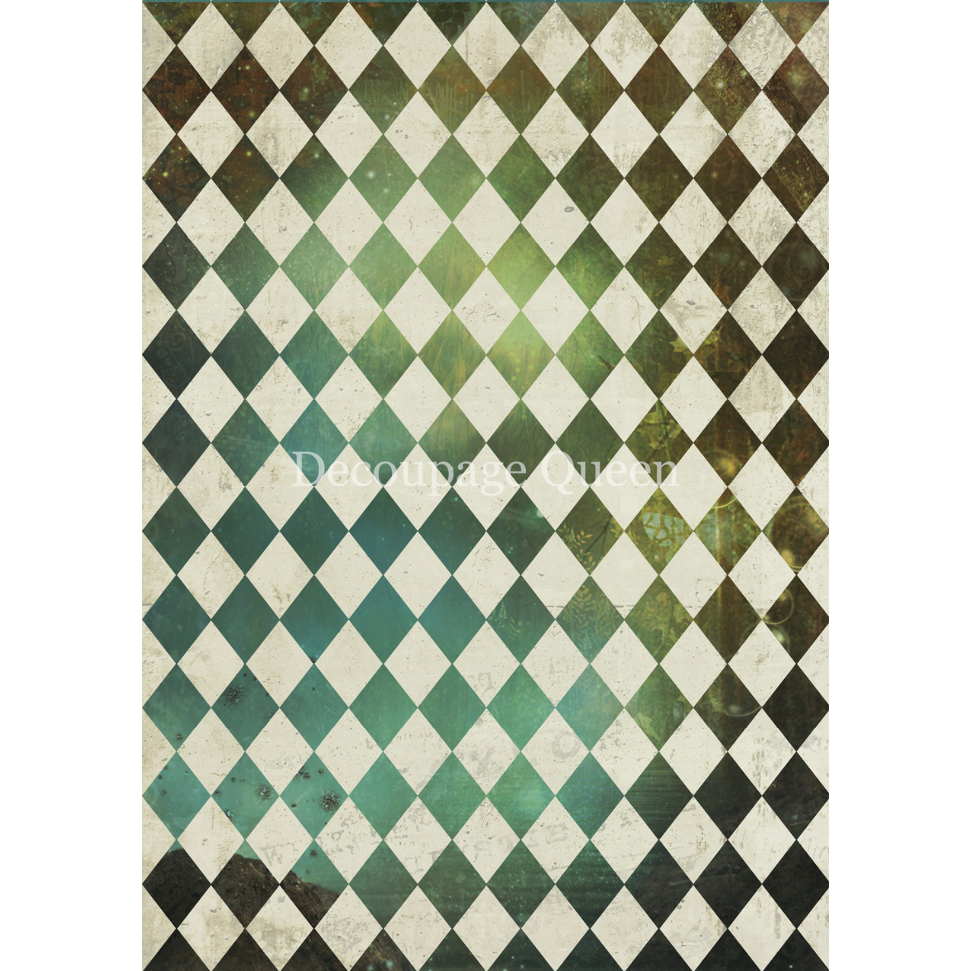 "Aairy Harlequin" decoupage rice paper by Decoupage Queen. Available at Milton's Daughter.