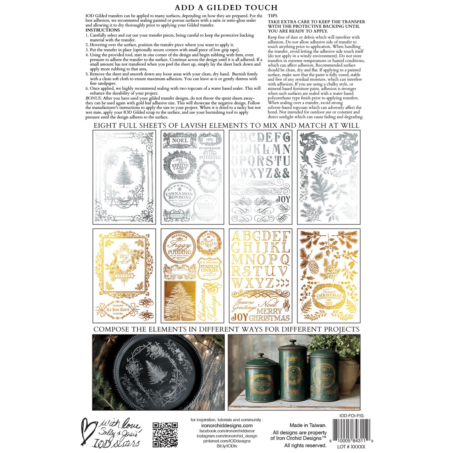 "Figgy & Flourish" IOD Gilded Foil Transfer by Iron Orchid Designs. Back Cover. Available at Milton's Daughter.