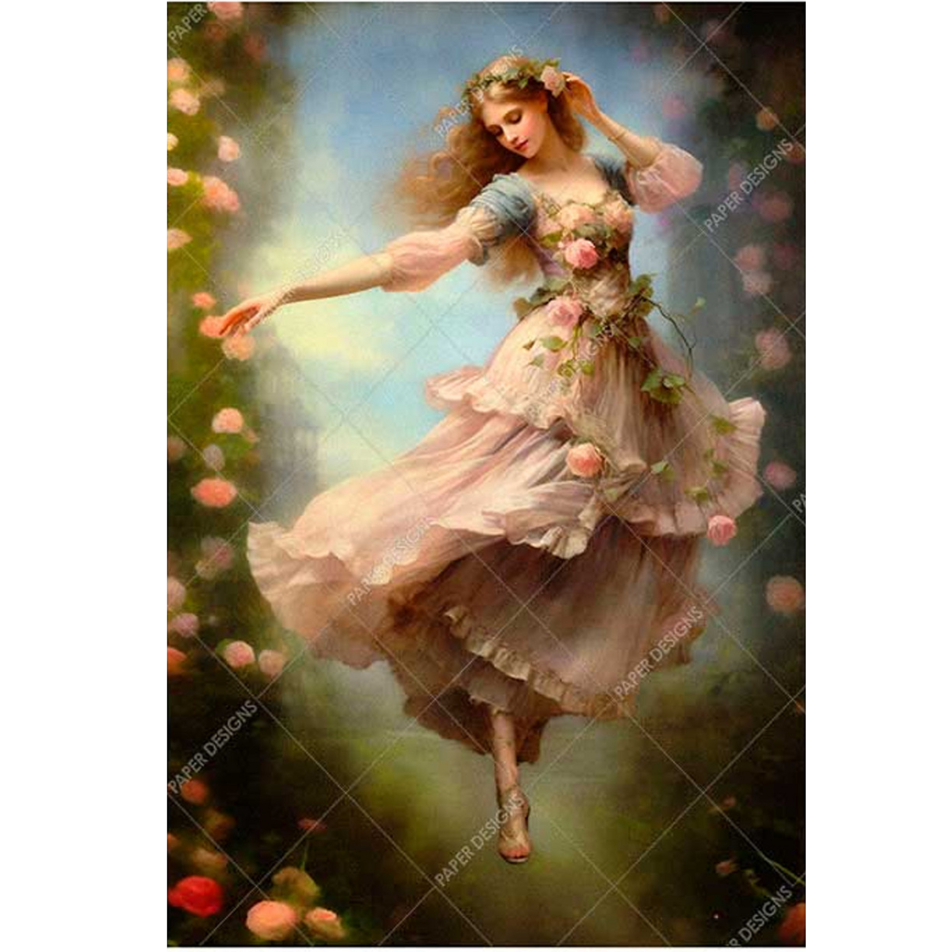 "Floating Ballerina" decoupage rice paper by Paper Designs. Available at Milton's Daughter.