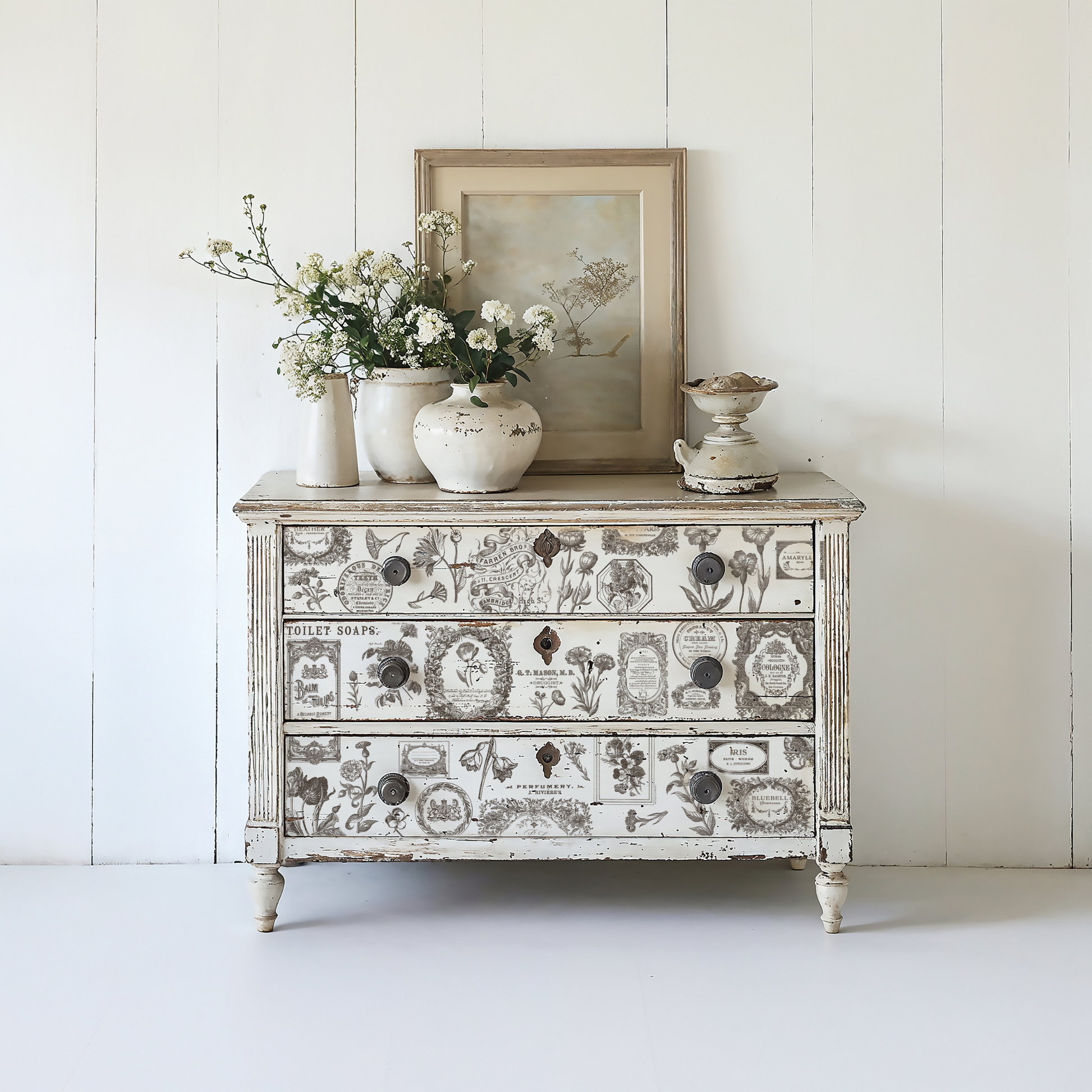 "Floriography" IOD Paint Inlay Transfer by Iron Orchid Designs. Eight 12" x 16" sheets. Available at Milton's Daughter. Pic 2.