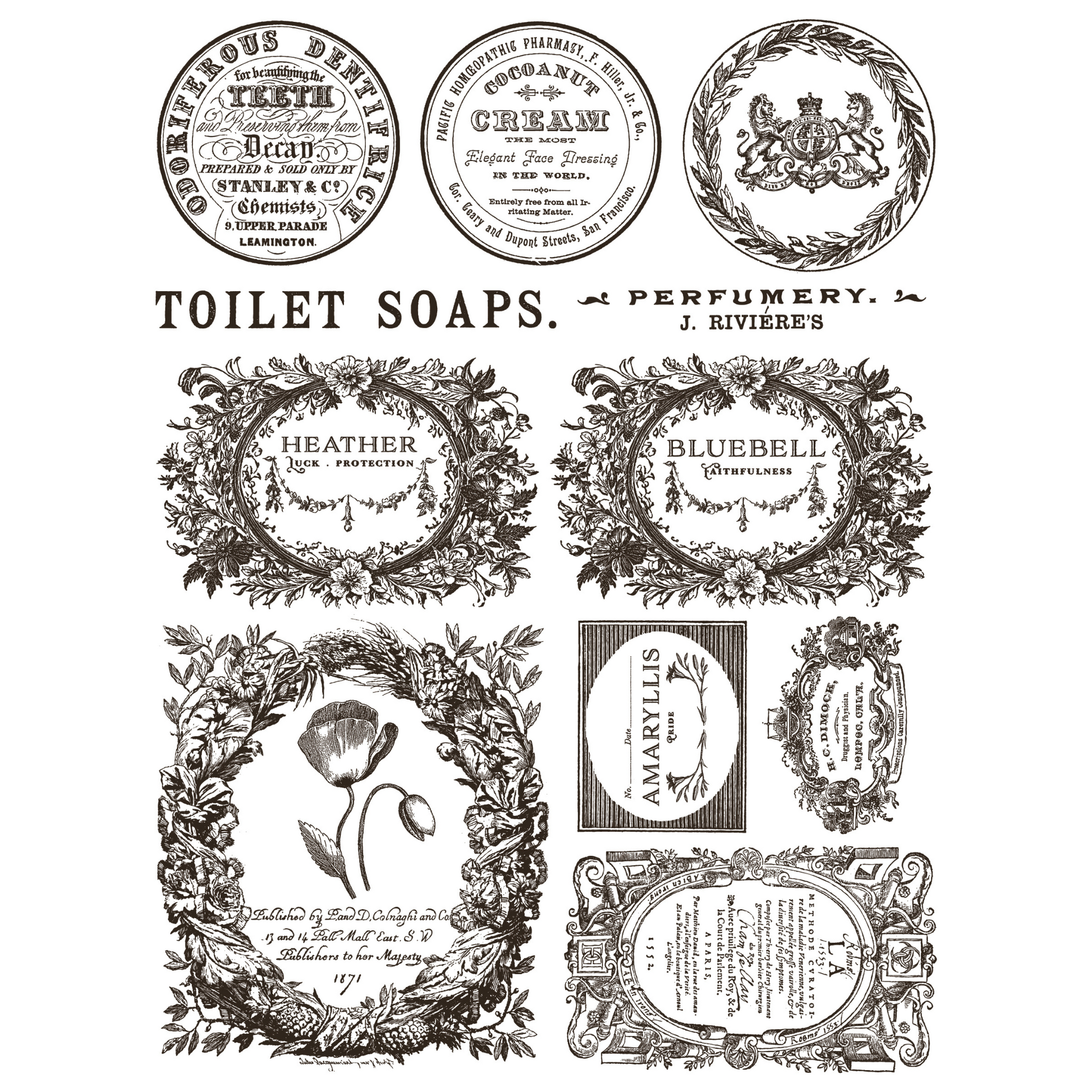 "Floriography" IOD Paint Inlay Transfer by Iron Orchid Designs. Eight 12" x 16" sheets. Available at Milton's Daughter. Page 8.