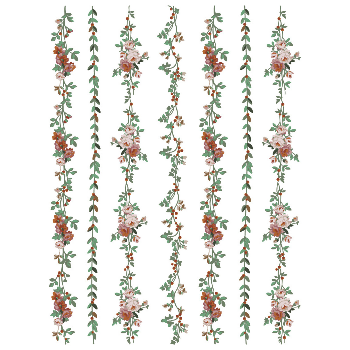 "La Folie" IOD Paint Inlay by Iron Orchid Designs. Pg 6 of 8. Set of floral garland borders. Transfer available at Milton's Daughter.