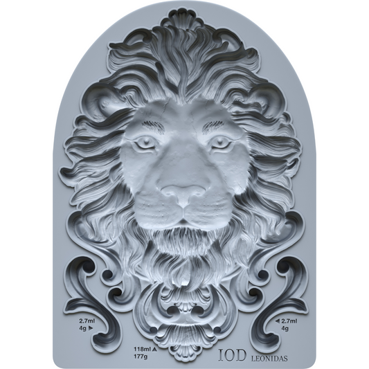 "Leonidas" IOD Mold by Iron Orchid Designs. 5" x 7" silicone mold. Available at Milton's Daughter. Product photo.