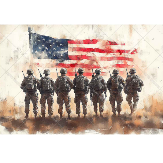 "Line of Soldiers" decoupage rice paper by Paper Designs. Available at Milton's Daughter.