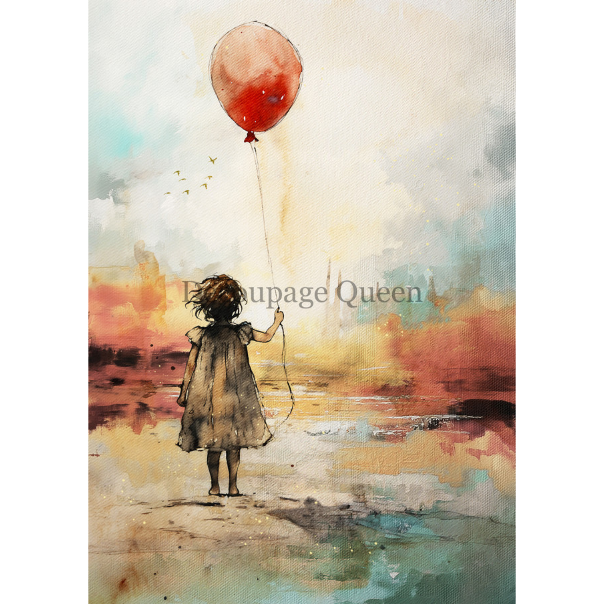 "Oh The Places You'll Go" decoupage rice paper designed by Andy Skinner for Decoupage Queen. Available at Milton's Daughter.
