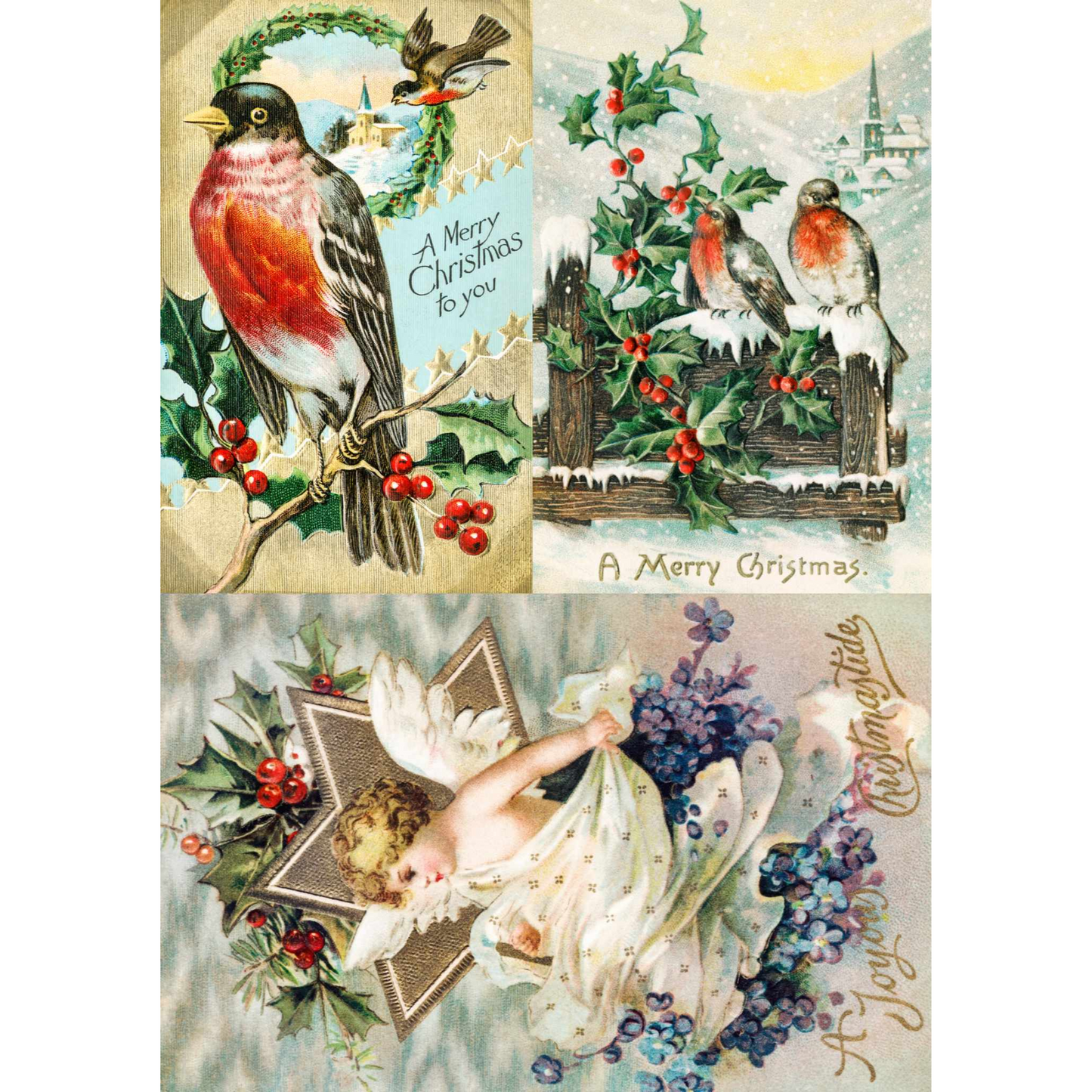 "Old Time Christmas" 3 sheet decoupage paper set by Made By Marley. Sheet #1 of 3. Available at Milton's Daughter.