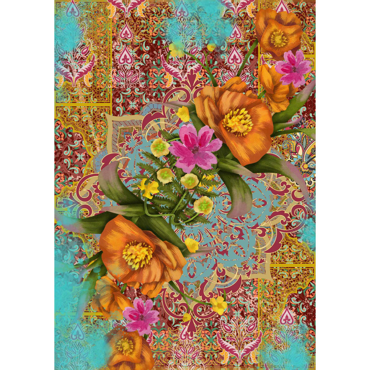 "Passion Flower" decoupage paper set by Made by Marley. Coordinating design sheets-2 and 3 of 3 sheet set. Available at Milton's Daughter.