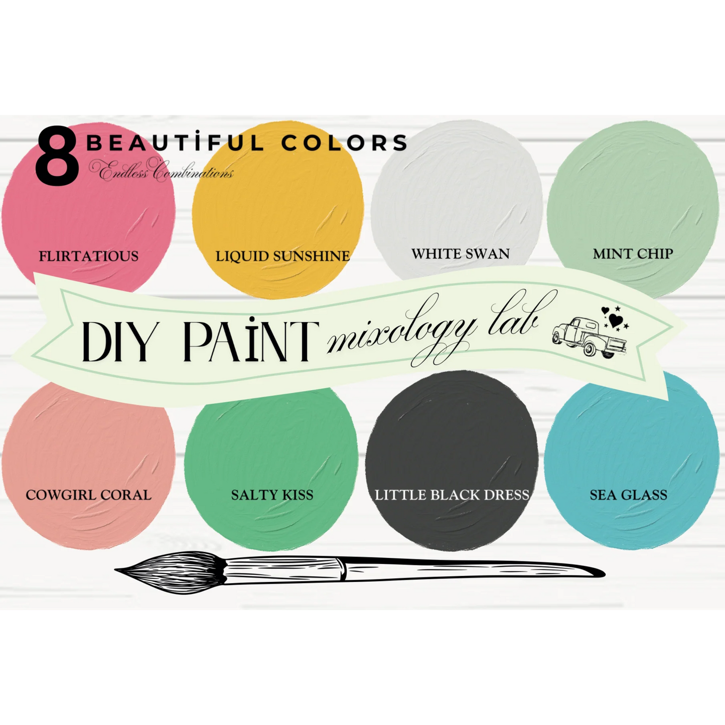 Summer Sampler Box from DIY Paint Mixology Lab and Debi's Design Diary. 8 colors. Available at Milton's Daughter.