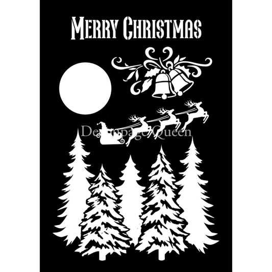 Santa's Sleigh Stencil