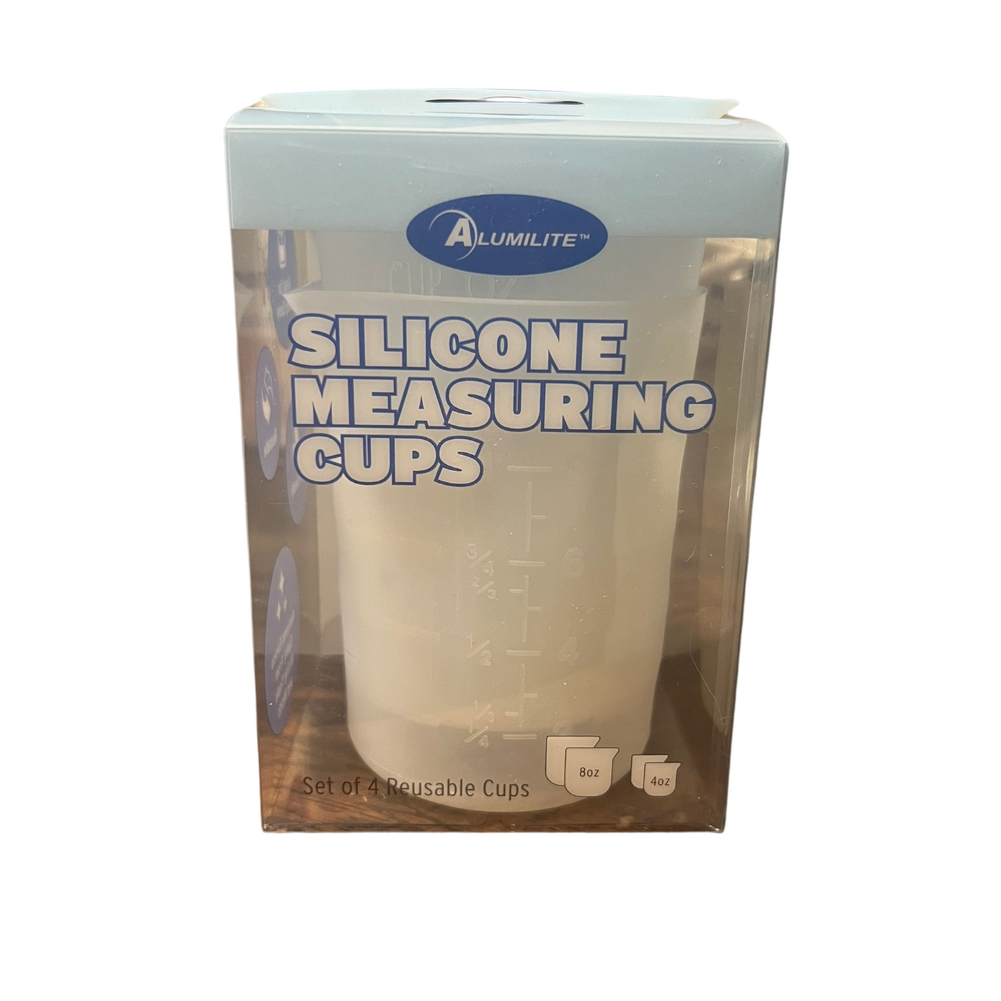 "Silicone Measuring Cups" by Alumilite. Set of 4 measuring cups for use with epoxy resin. Available at Milton's Daughter.