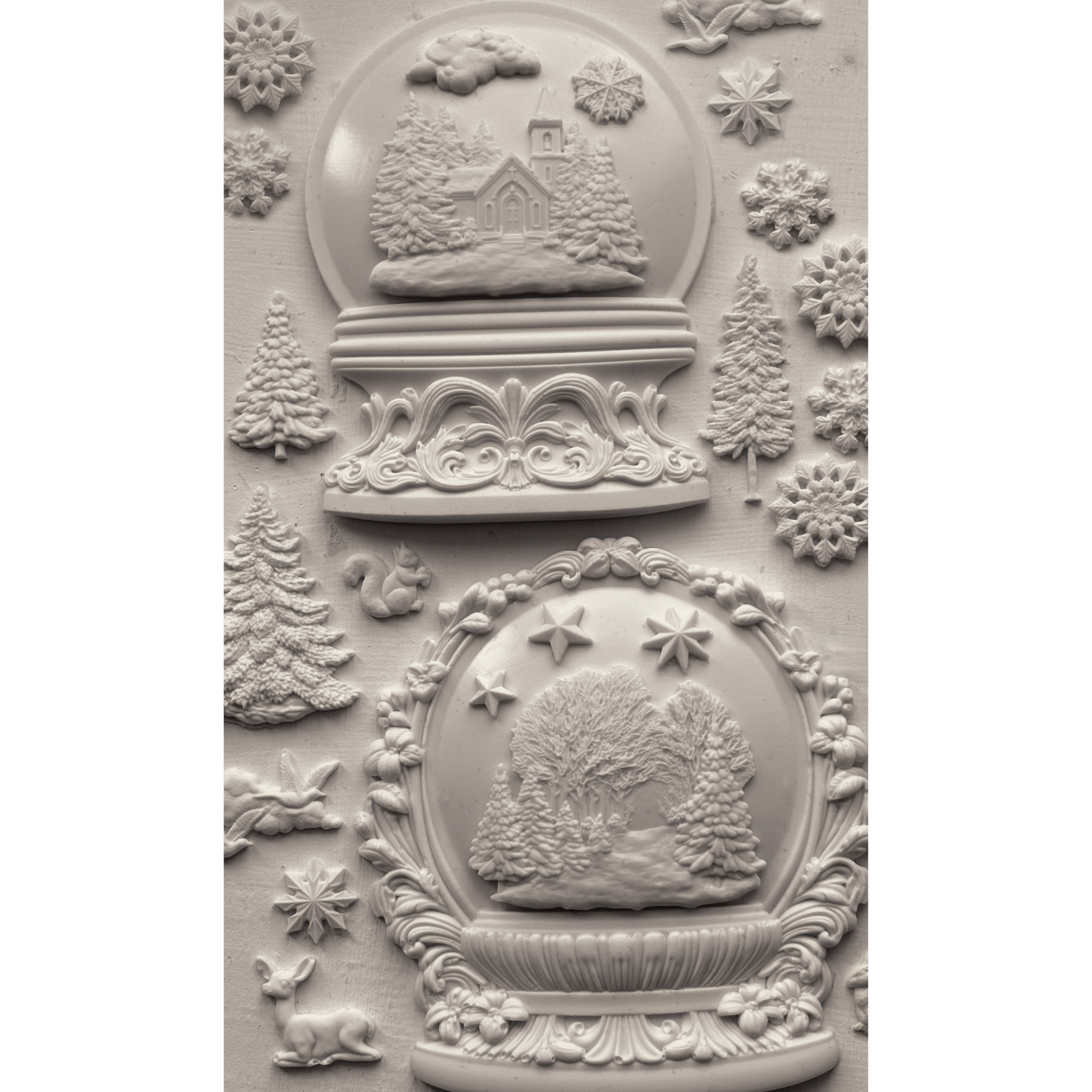 "Snow Globes" IOD Mould by Iron Orchid Designs. Available at Milton's Daughter. Casting example.