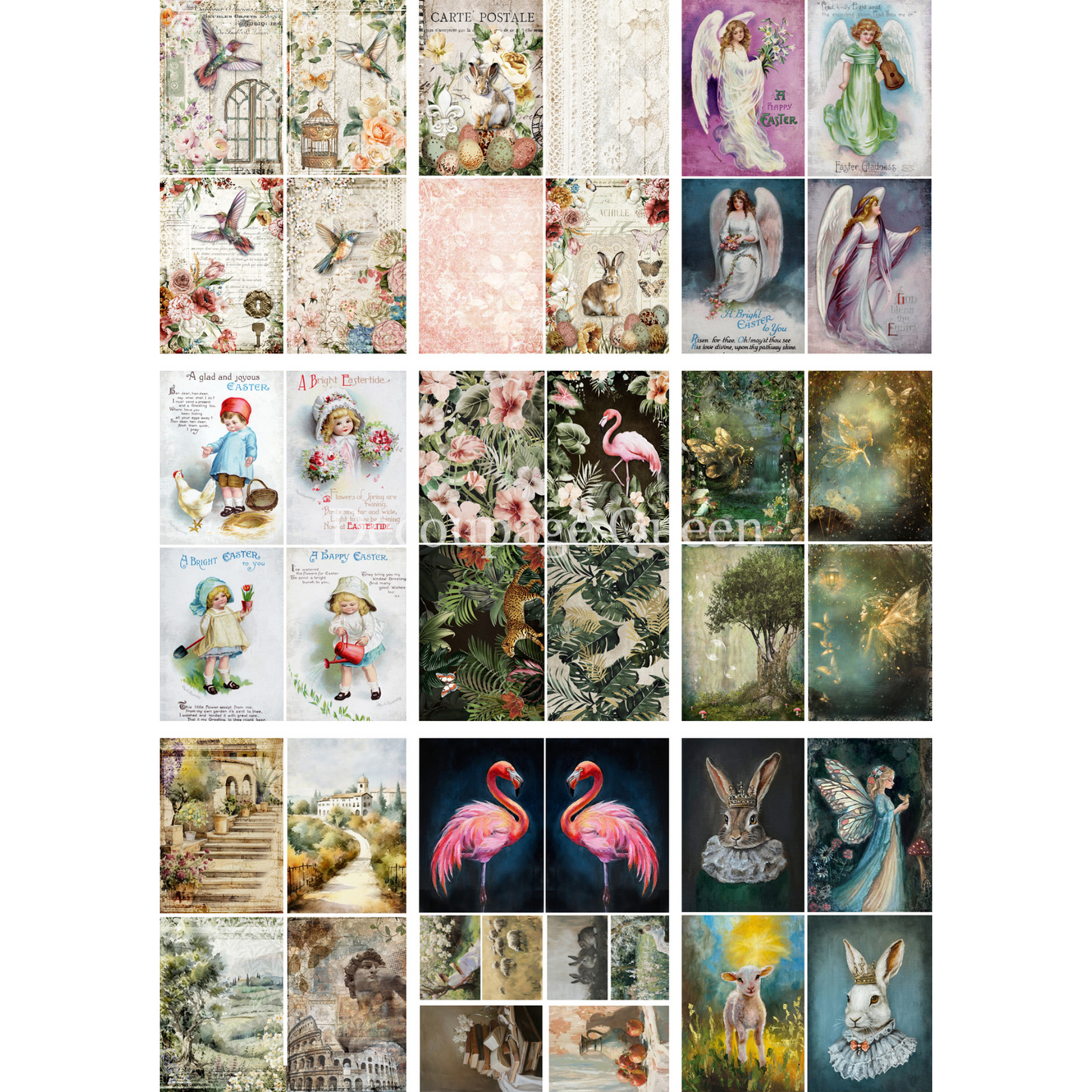 "Spring 2025 Minis" decoupage rice paper by Decoupage Queen. Available at Milton's Daughter.