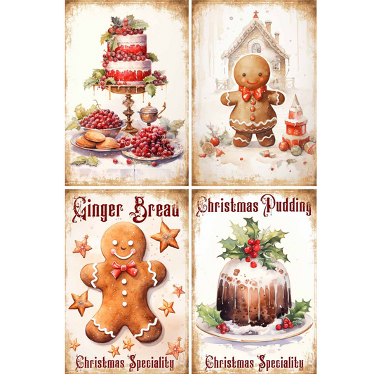 "Sweet Christmas Treats 4 Pack" decoupage rice paper by Paper Designs. Available at Milton's Daughter.