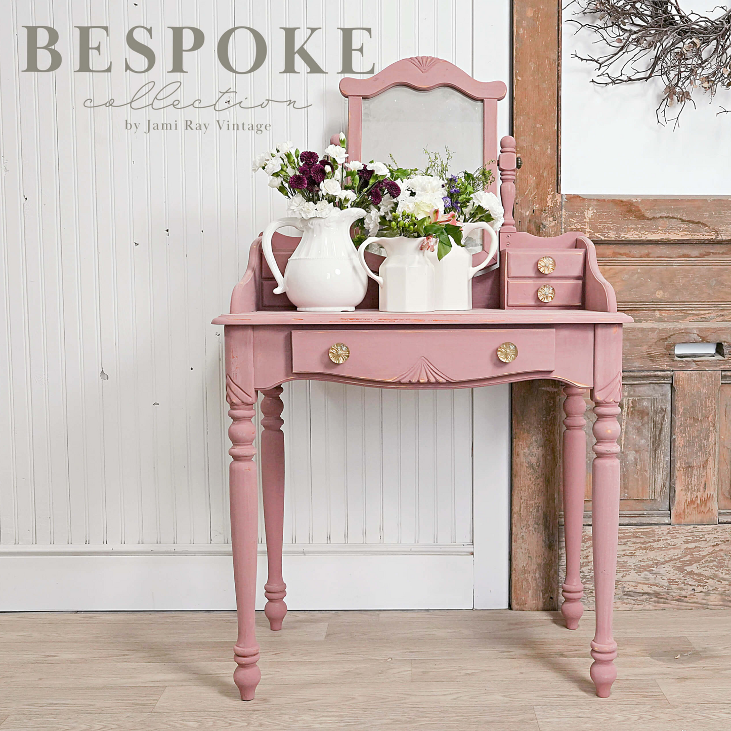 "Trellis Rose" from the Bespoke Collection-Sweet Pickins Milk Paint. Product example on furniture. Curated by Jami Ray Vintage. Available at Milton's Daughter.