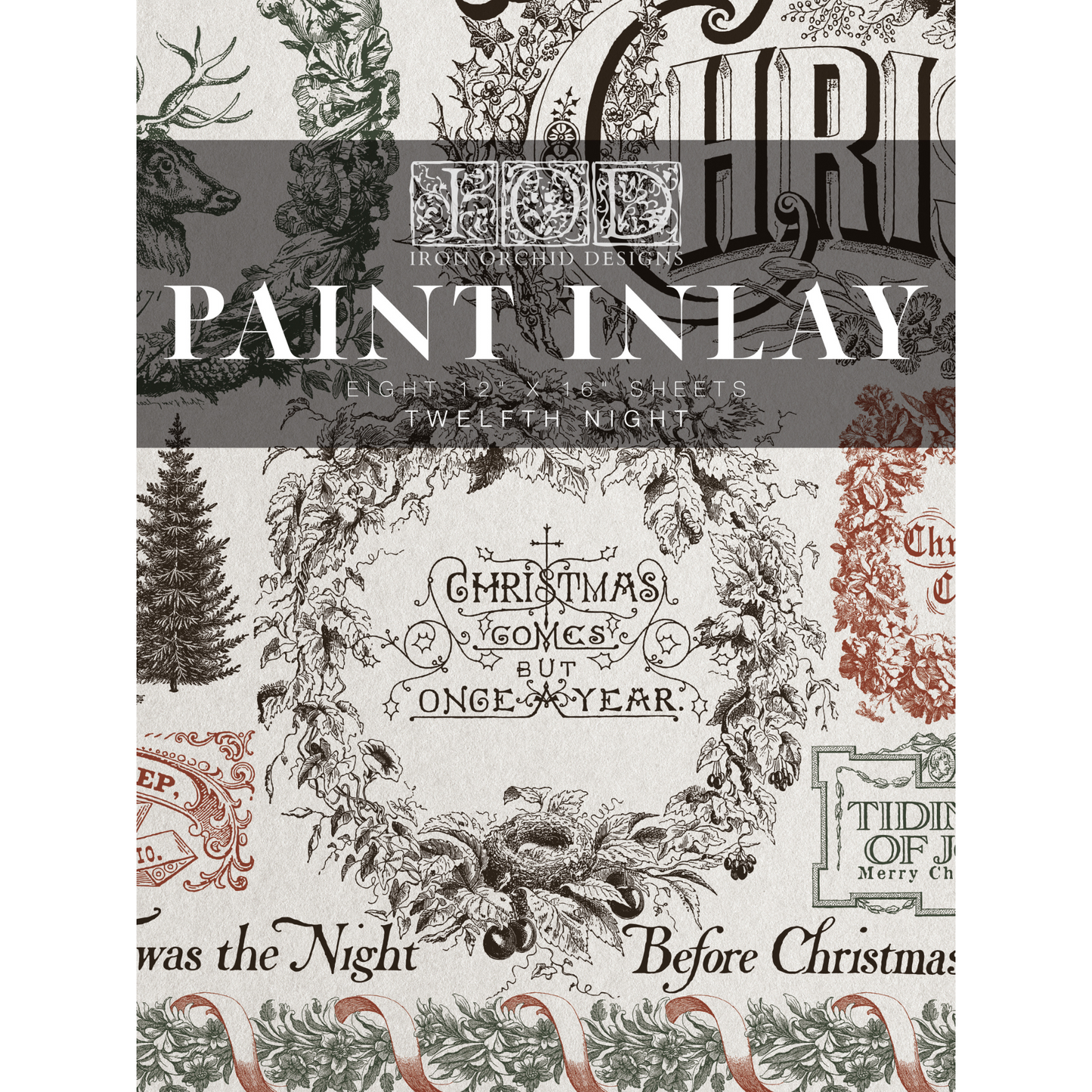 "Twelfth Night" IOD Paint Inlay by Iron Orchid Designs. Front Cover. Available at Milton's Daughter.
