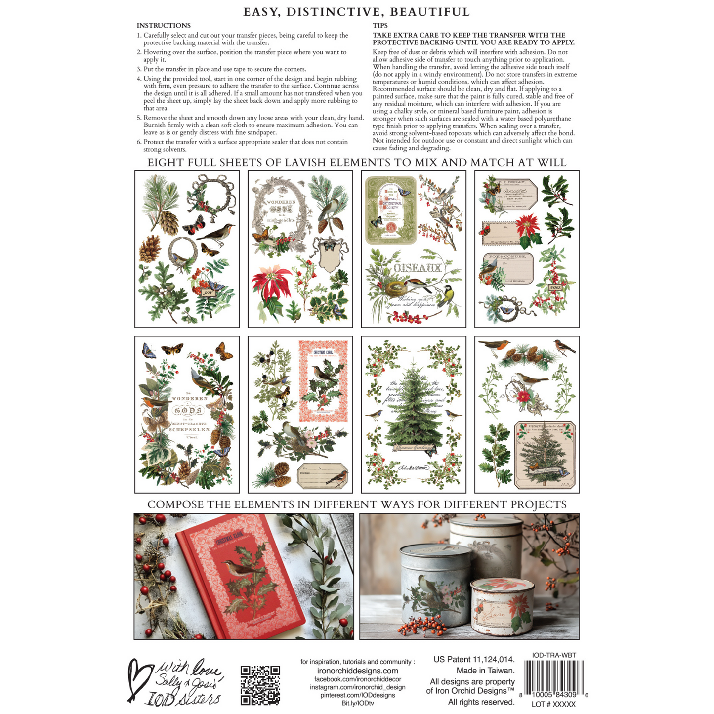 "Winter Botanist" IOD Transfer by Iron Orchid Designs. Back cover. Available at Milton's Daughter.