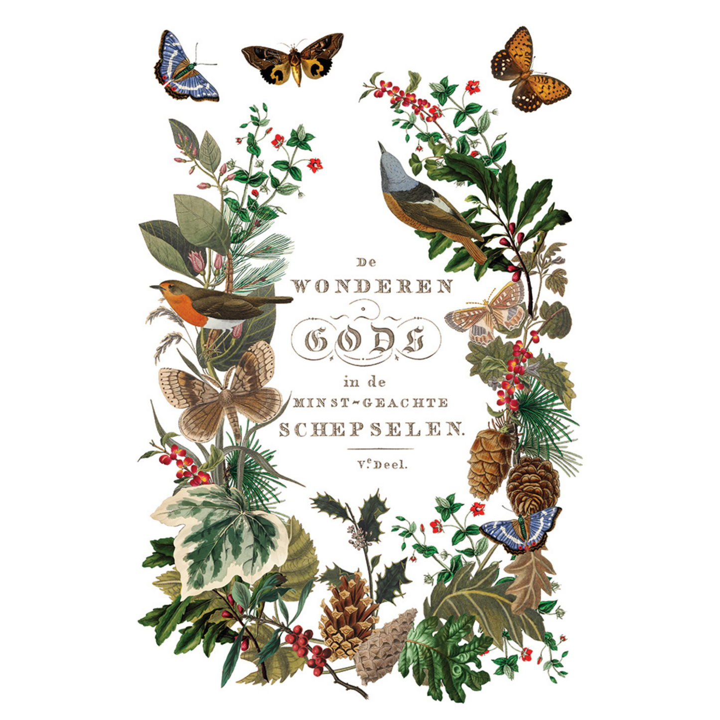 "Winter Botanist" IOD Transfer by Iron Orchid Designs. Pg 5 of 8. Available at Milton's Daughter. Decorative design with birds, butterflies, and foliage.