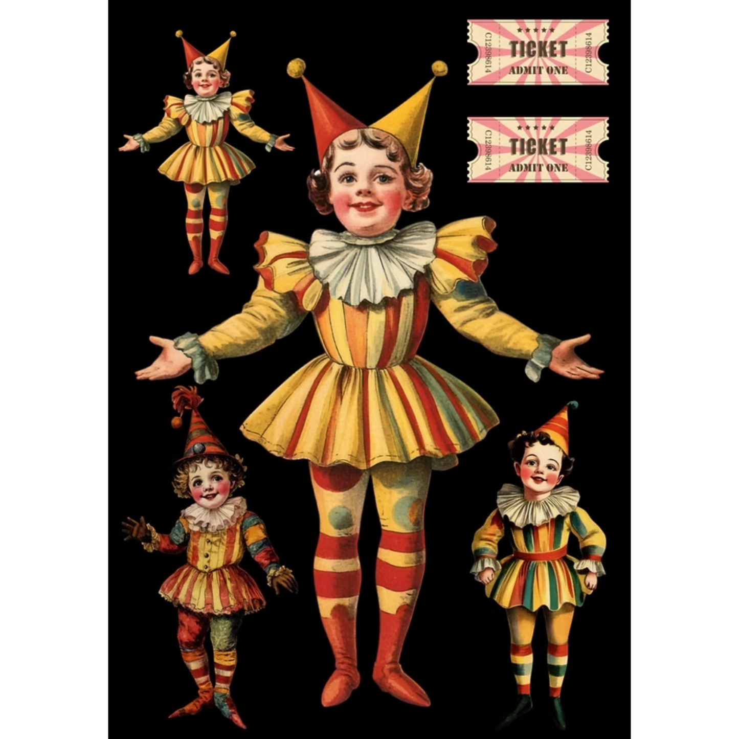 "Circus" decoupage paper set from Made by Marley. Page 1 of 3. Available at Milton's Daughter.