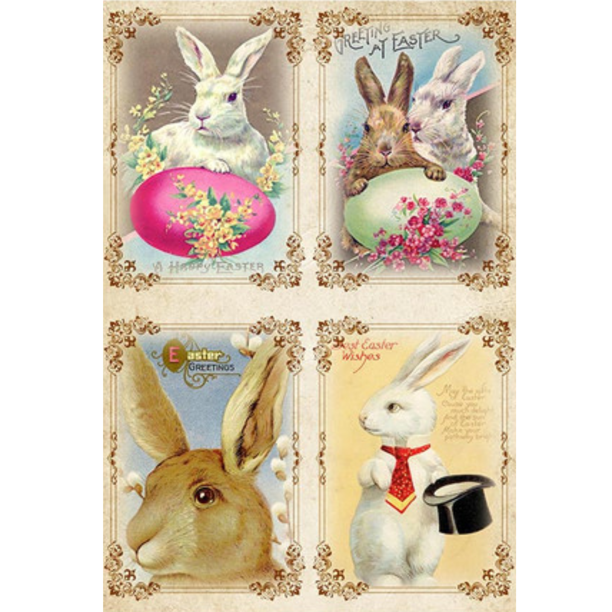Decoupage Central, Christmas, Frames, Bunny, Rabbit, Holly, Berries,  Vintage Style DC120, Rice Paper — Handcrafted Holiday Traditions Shop Now  for Premium imported Rice Papers and Blank Bases for Decoupage and Mixed  Media