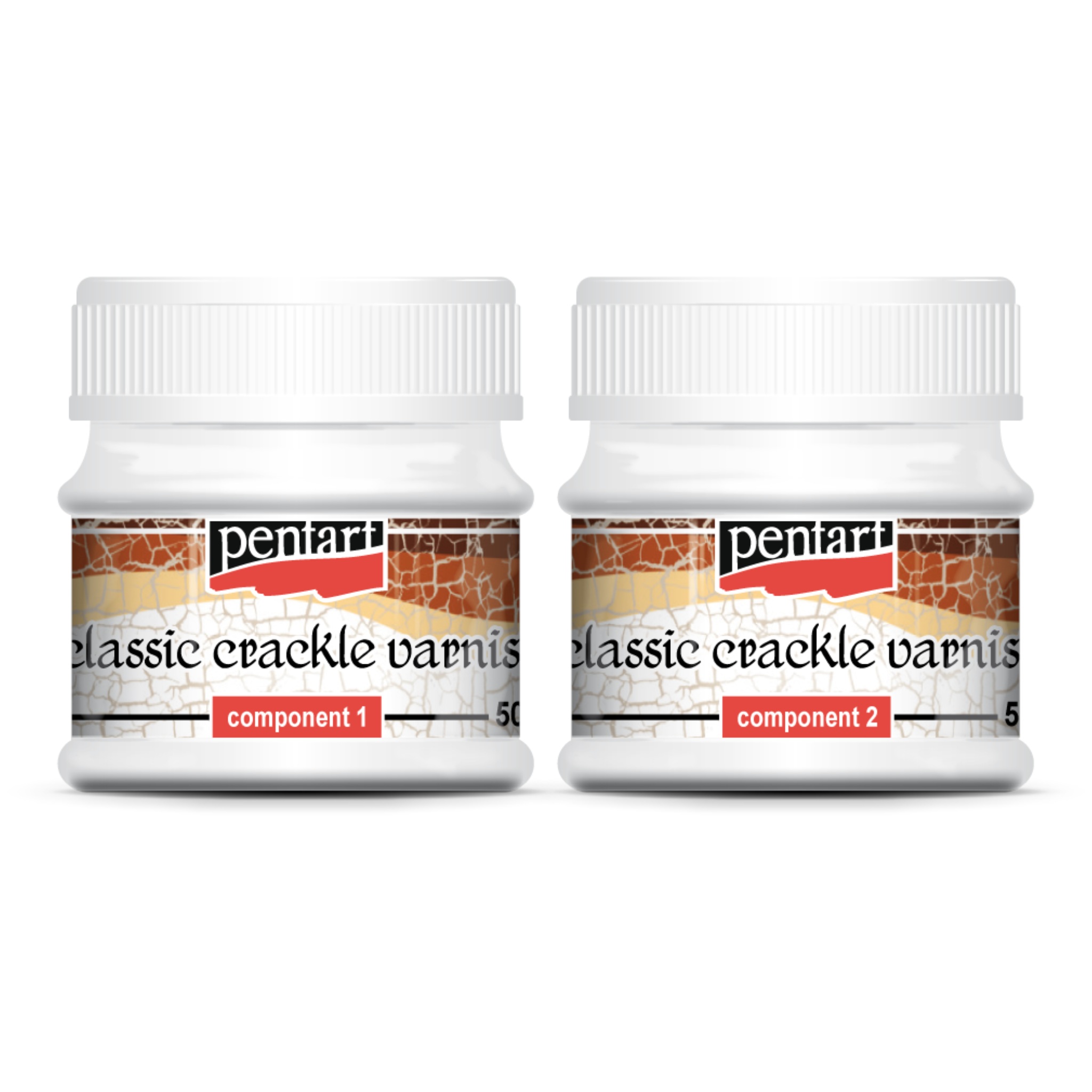 Pentart One Step Crackle Medium Varnish Set to Create a Worn and Weathered  Look, Crackle Look, Mixed Media, Scrapbooking, Card Making, Craft 