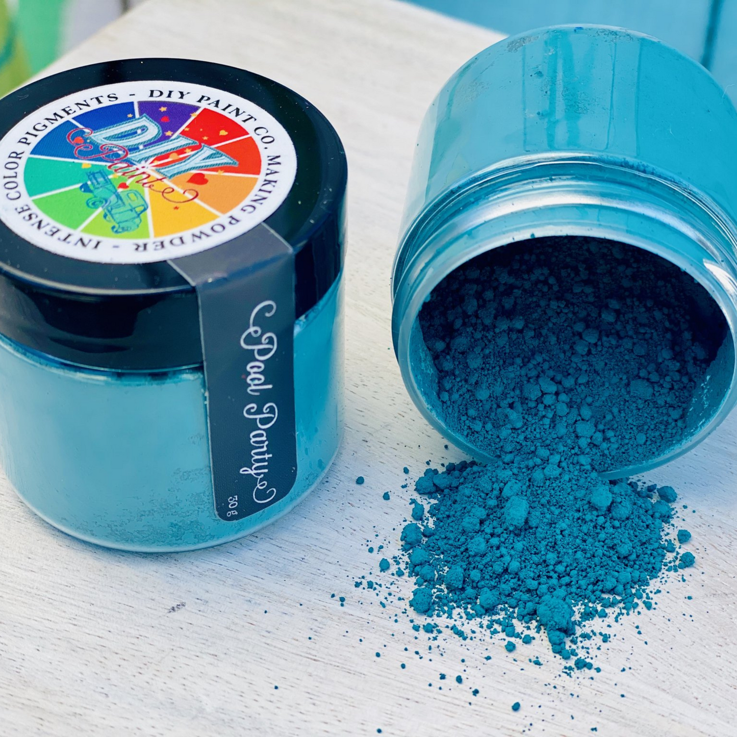 Pool Party Making Powder Pigment Powders from Debi's Design Diary DIY Paints available at Milton's Daughter