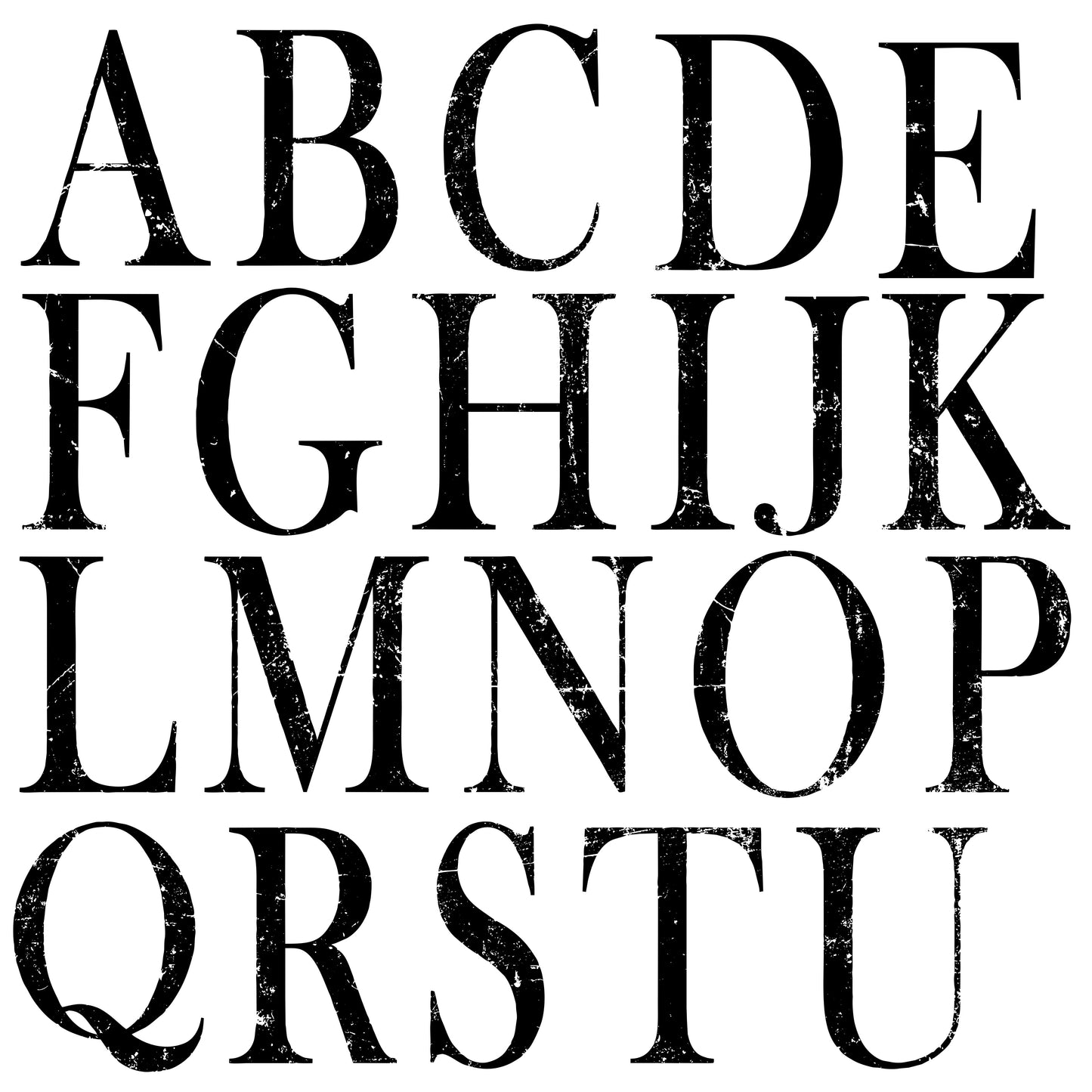 Stamp of classic typewriter font, times new roman, includes upper and lower case letters and numbers at Milton's Daughter.