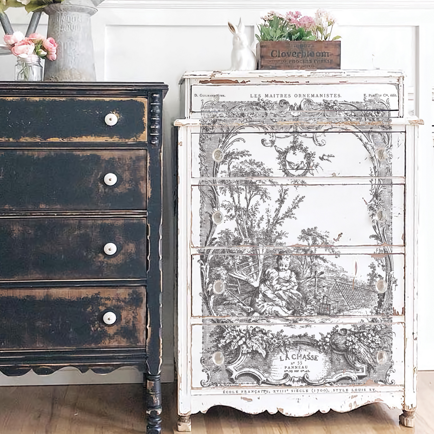 La Chasse IOD Paint Inlay by Iron Orchid Designs. Example #1. Includes eight 12" x 16" sheets available at Milton's Daughter.