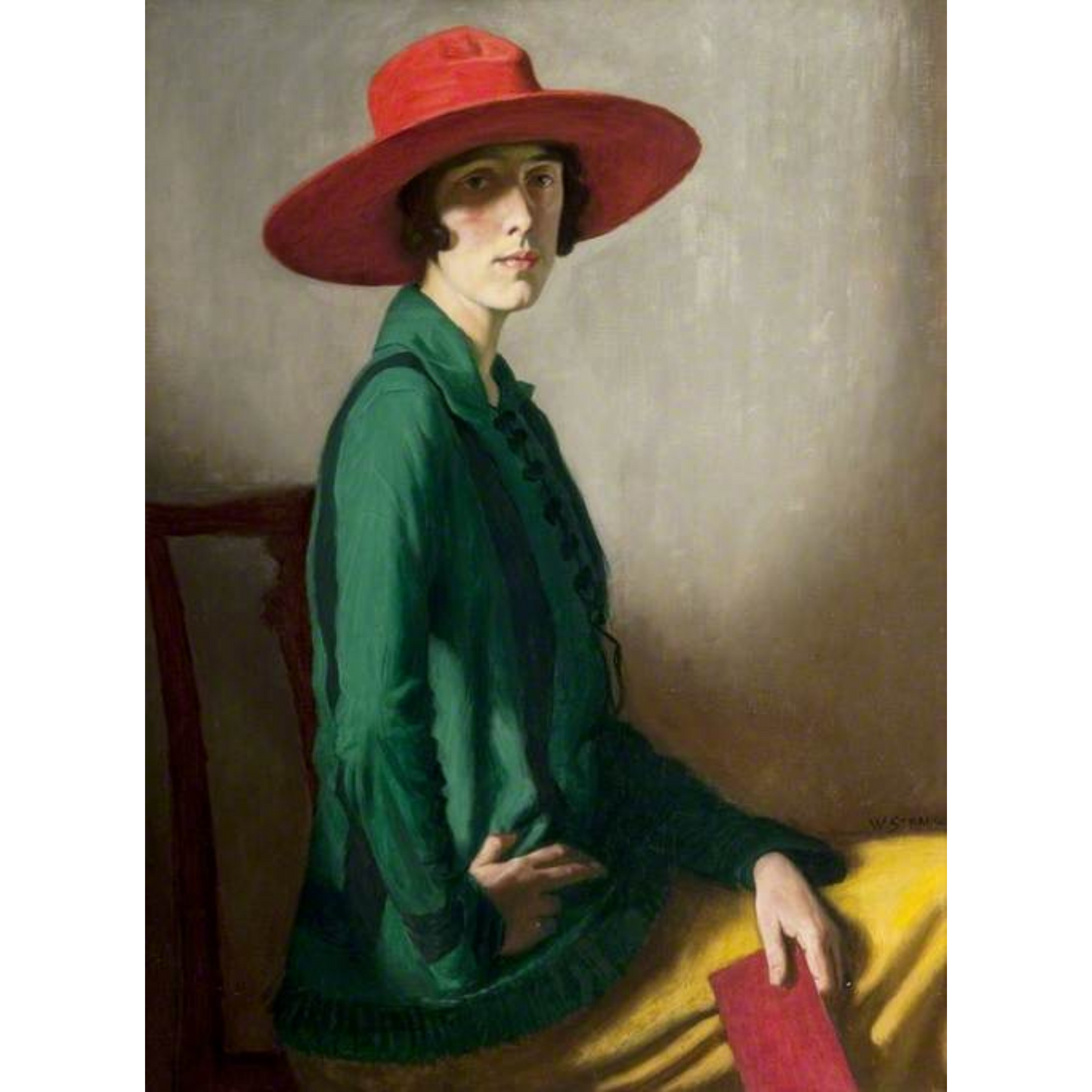 Lady With a Red Hat by William Strang. 11" x 17" print by Monahan Papers available at Milton's Daughter.
