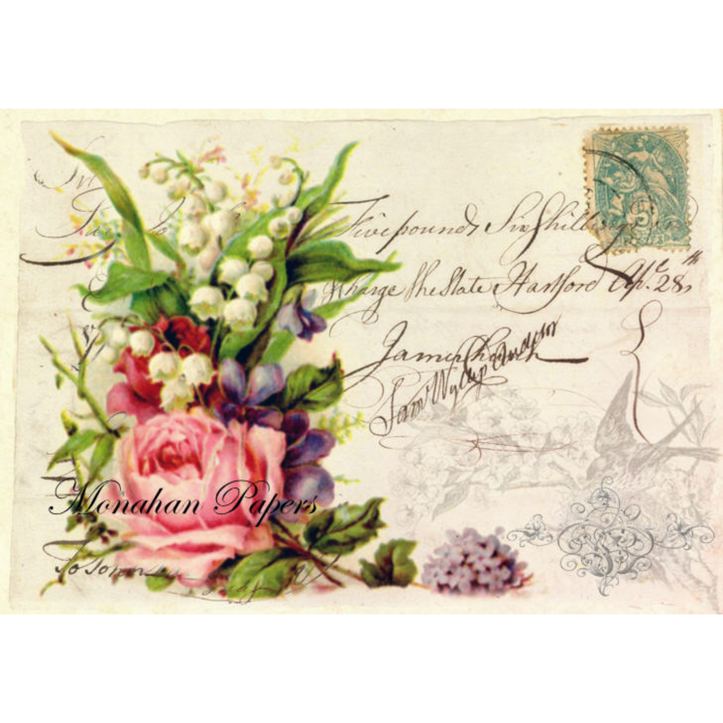 "Lily of the Valley" Decoupage Paper by Monahan Papers. 11" x 17" available at Milton's Daughter.