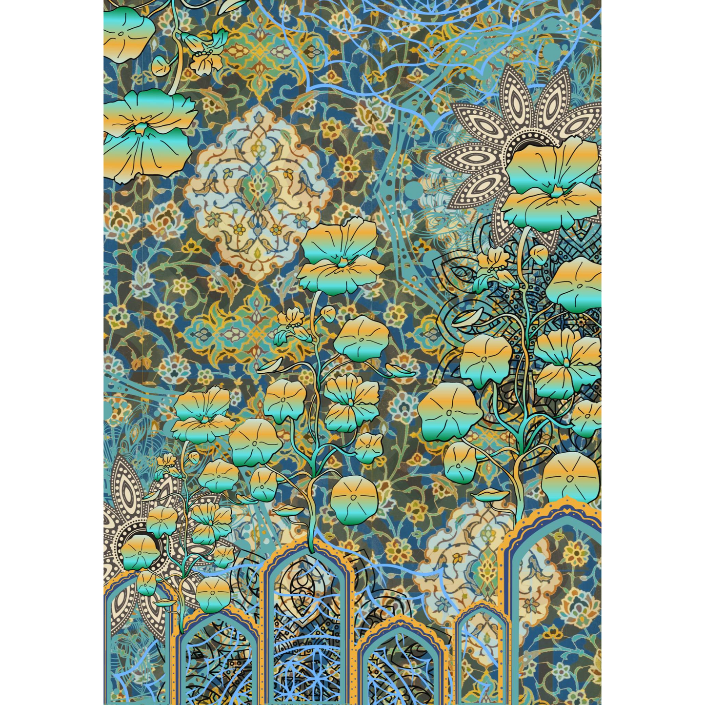 "Love Your Greens" decoupage furniture paper set by Made by Marley. two coordinating pattern sheets as depicted in part of this 3 sheet set in size A3. Available at Milton's Daughter.