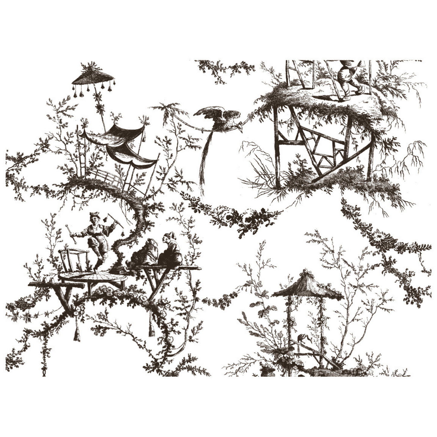 Petits Parasols IOD Paint Inlay By Iron Orchid Designs. Page 1 and 5 of eight 12" x 16" sheets. Available at Milton's Daughter.