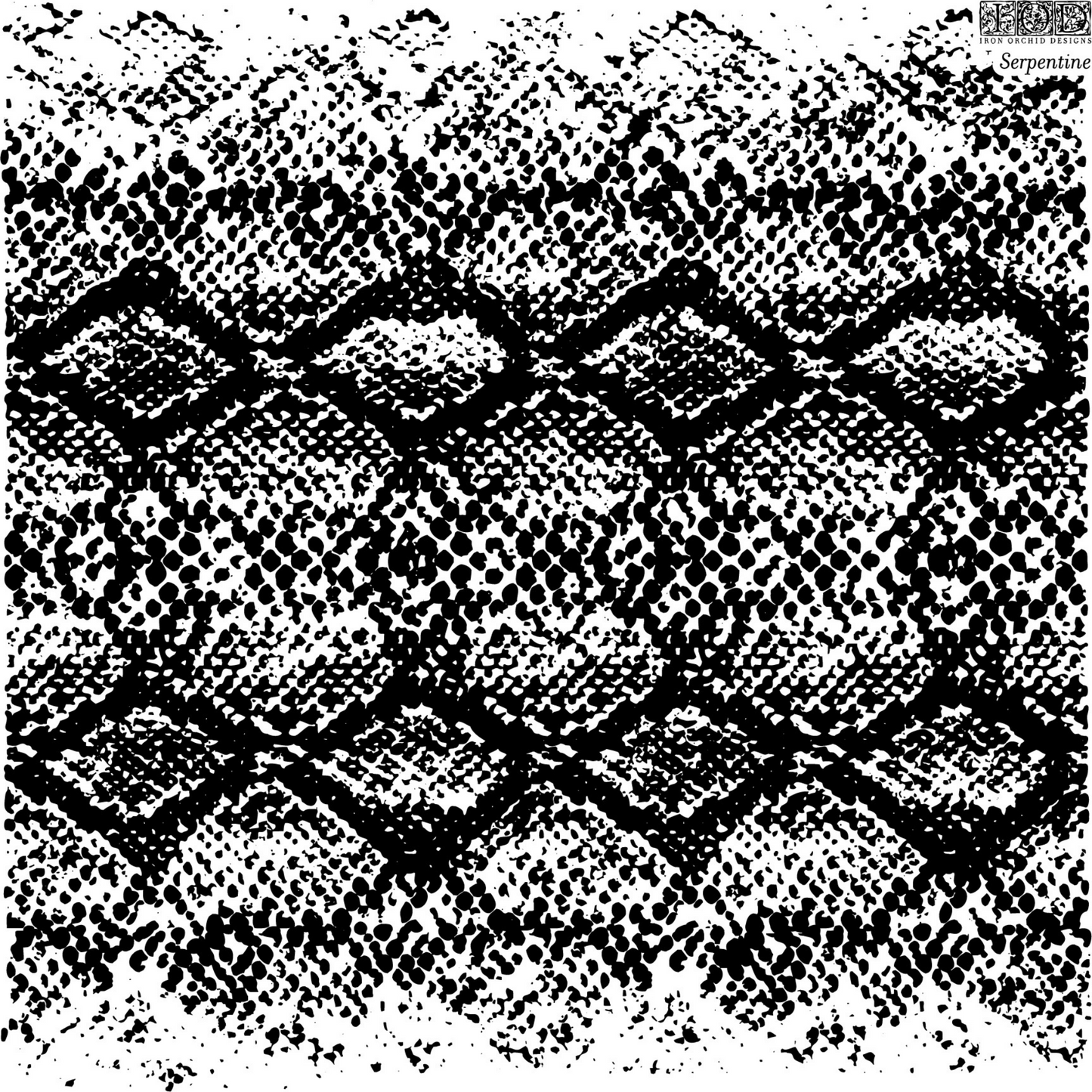 Serpentine IOD Stamp by Iron Orchid Designs. Stamp measures 12" x 12" and is available at Milton's Daughter.