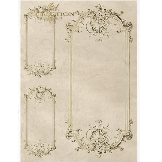 "Vintage Frames" decoupage rice paper by ITD Collection. Size A4 available at Milton's Daughter.