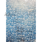 Gilded blue and white leaf pattern with flecks of gold shimmer.