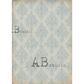 Vintage-style paper featuring a light blue damask pattern on a warm beige background.