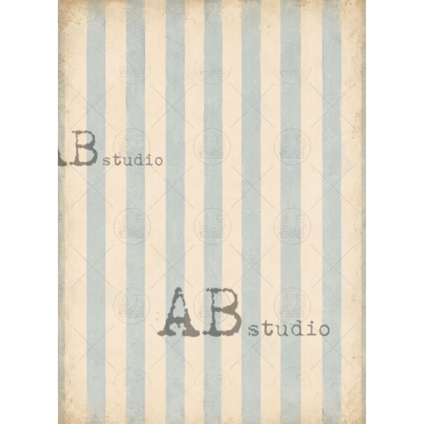 Vintage-style striped background with alternating light blue and cream vertical stripes and distressed edges.